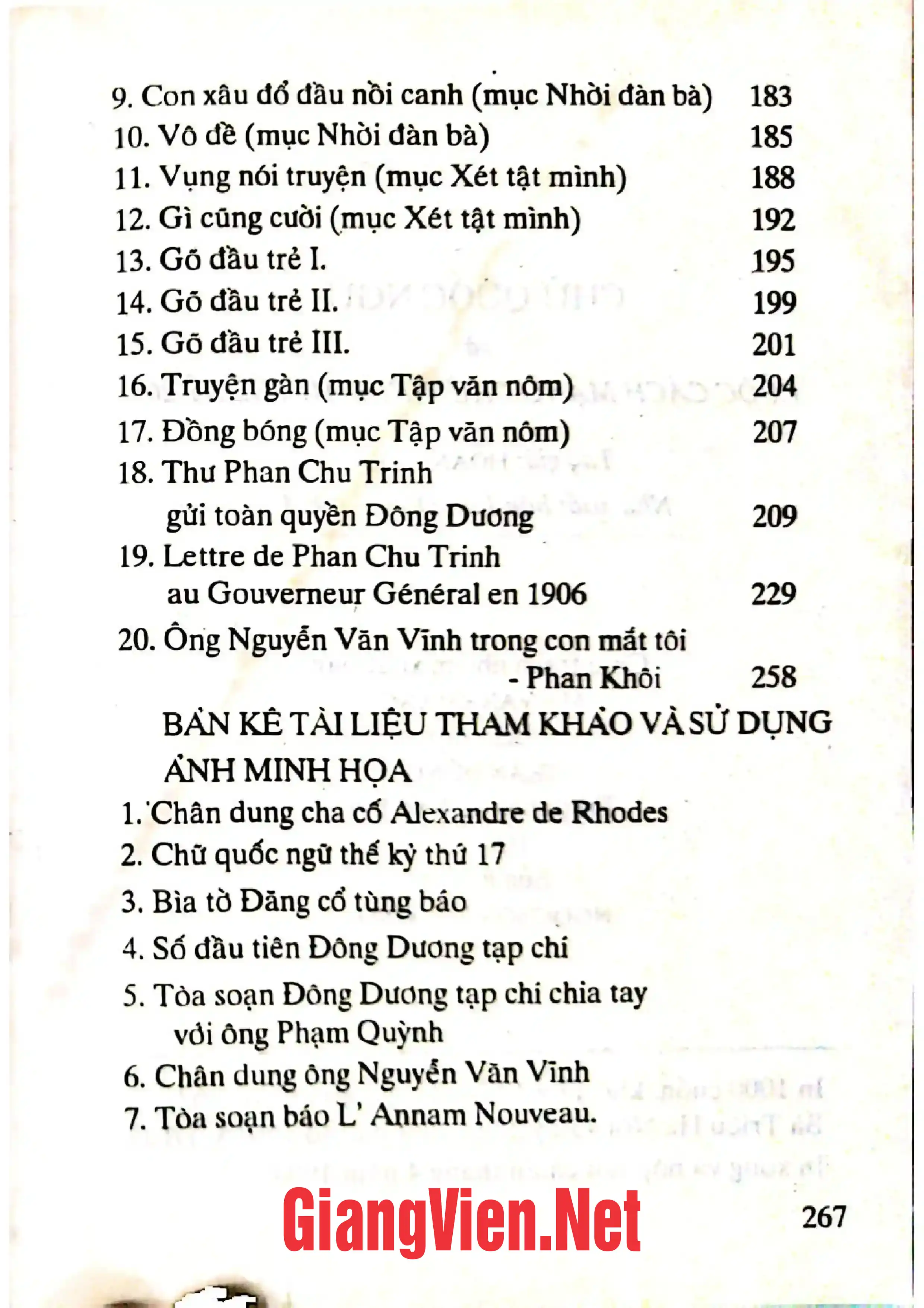 Mục lục chi tiết trang 3 sách Chữ quốc ngữ và cuộc cách mạng chũ viết đầu thế kỷ XX, tập 1
