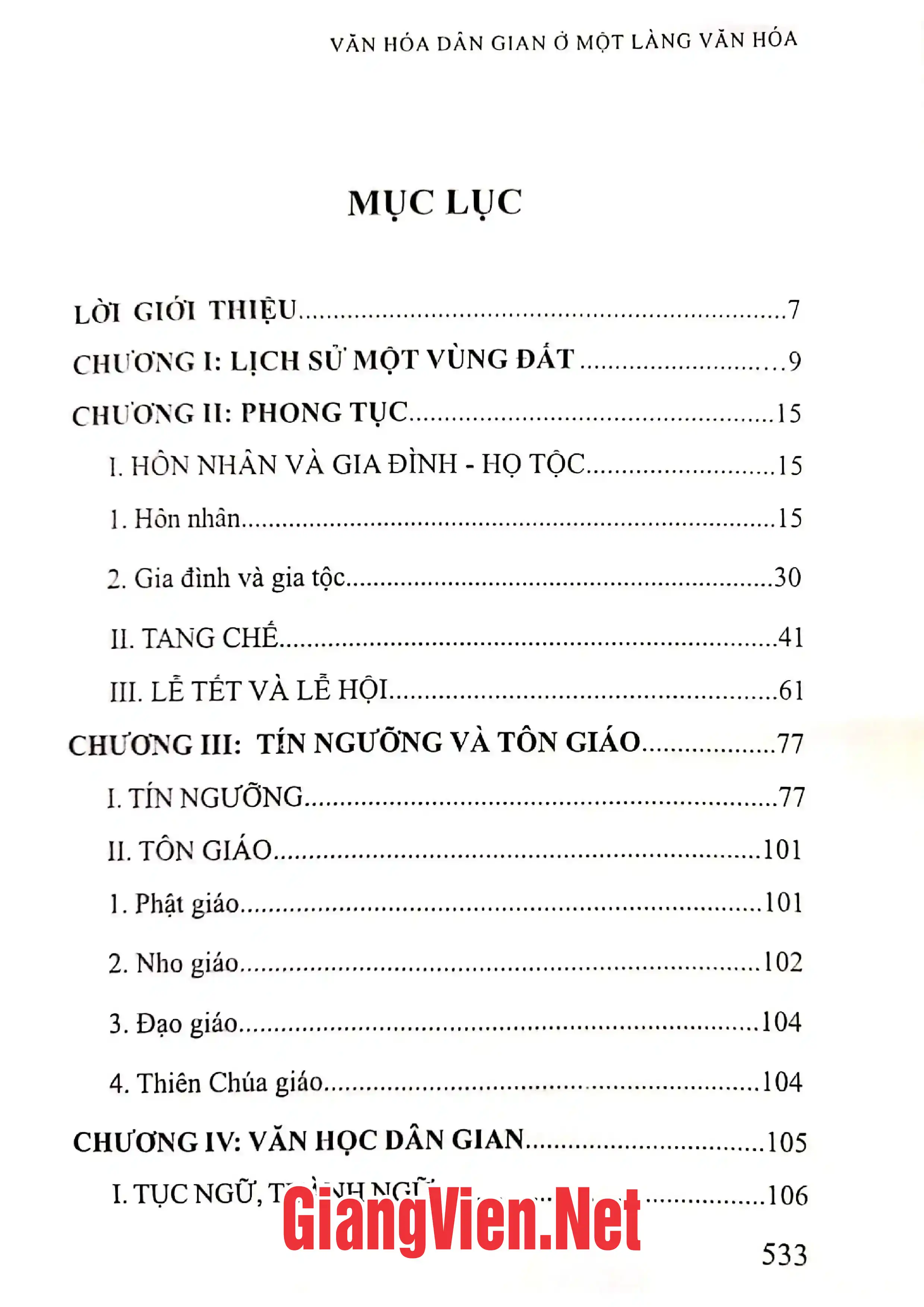Trang bìa chính thức sách Văn hóa dân gian ở một làng văn hóa