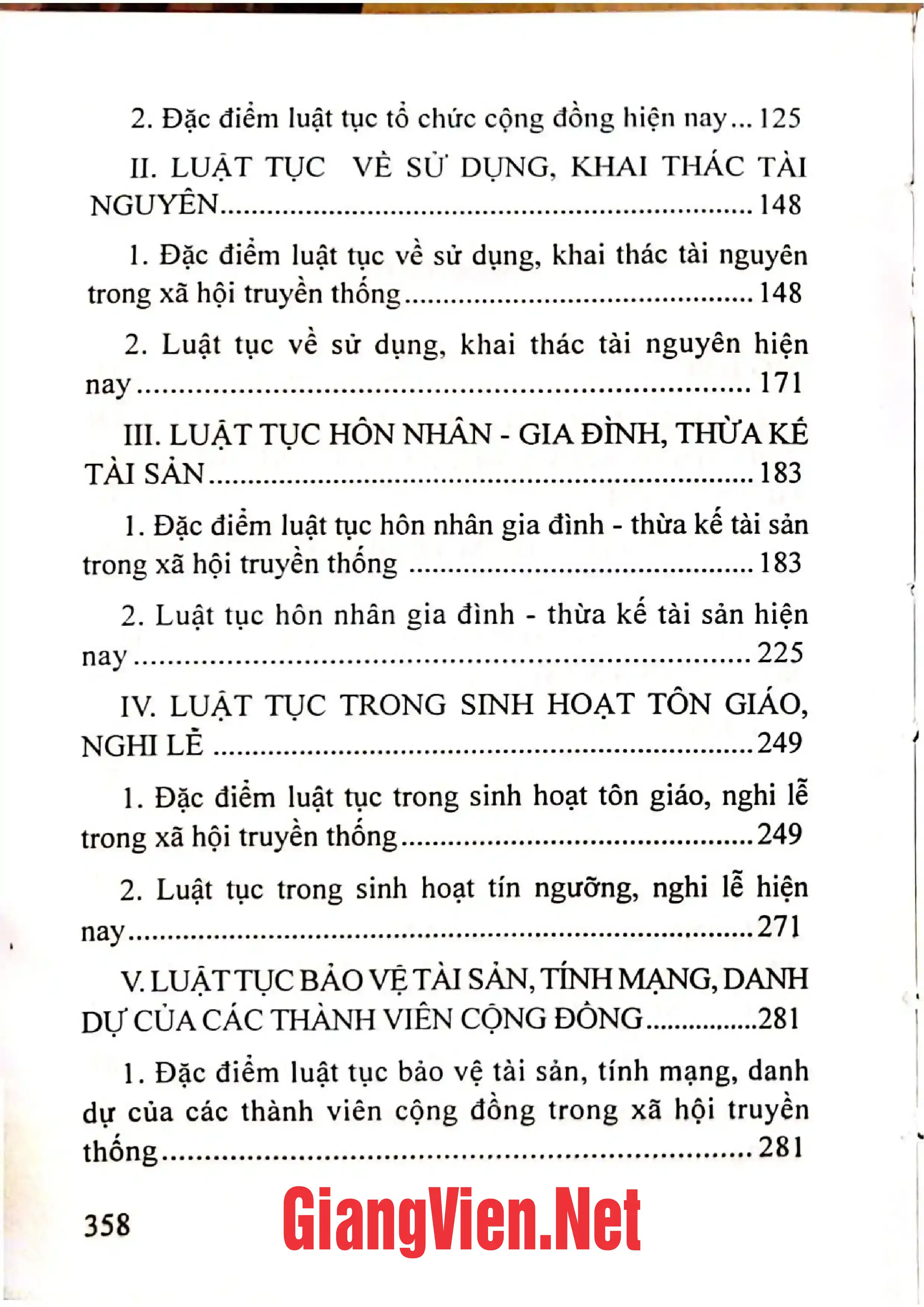 Mục lục chi tiết trang 1 sách Nghiên cứu luật tục
