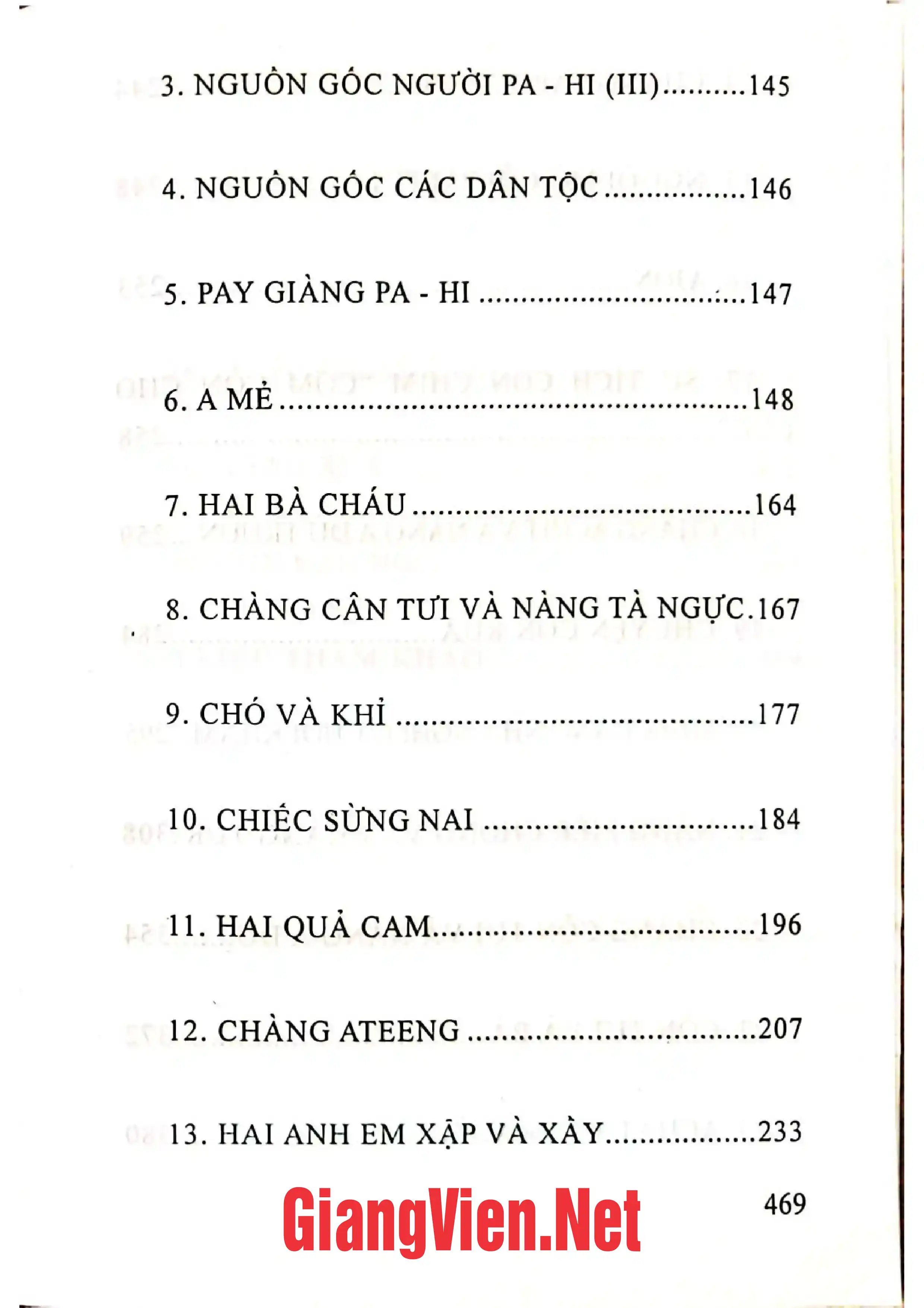 Nội dung trang phụ bản giới thiệu sách Văn hóa truyền thống và truyện cổ của người Pa-Hi ở Thừa Thiên Huế