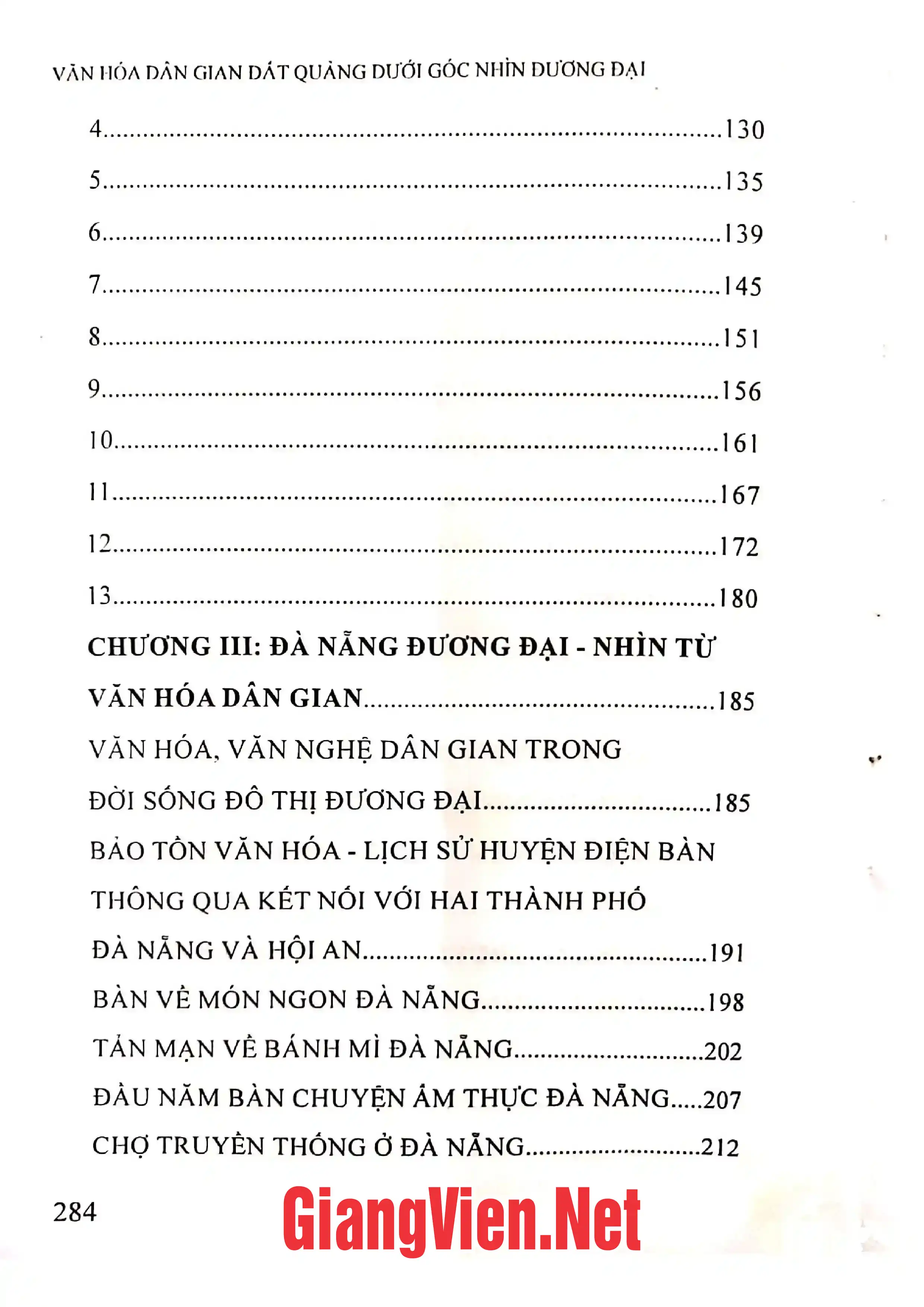 Mục lục chi tiết trang 1 sách Văn hóa dân gian đất Quảng dưới góc nhìn đương đại