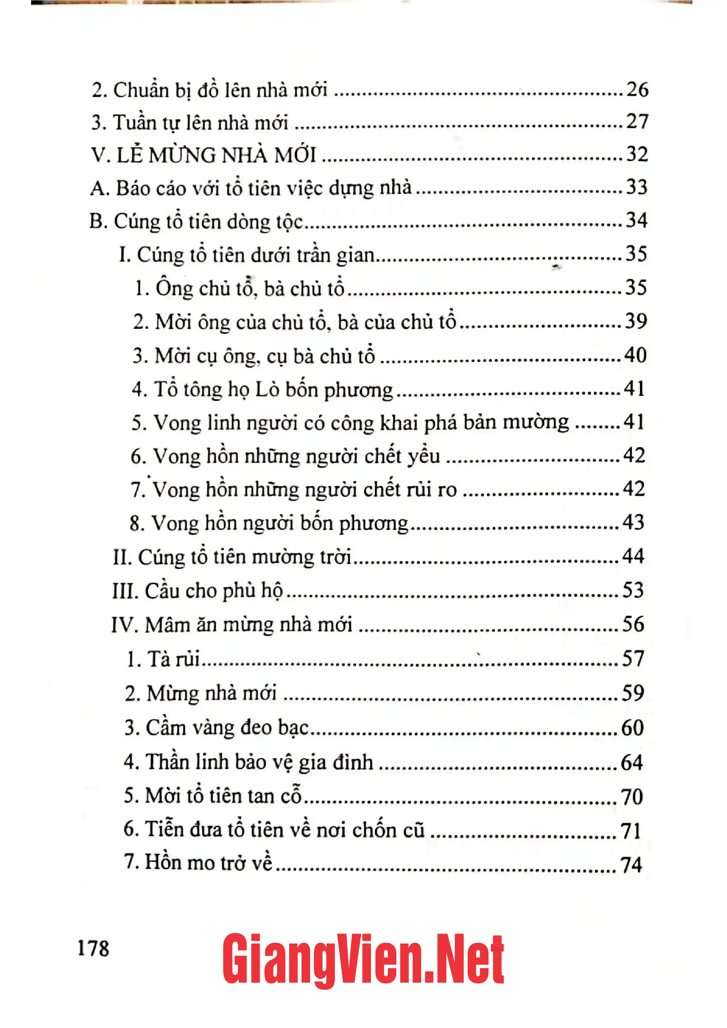 Mục lục chi tiết trang 1 sách Tục dựng lễ mừng nhà mới dân tộc Thái