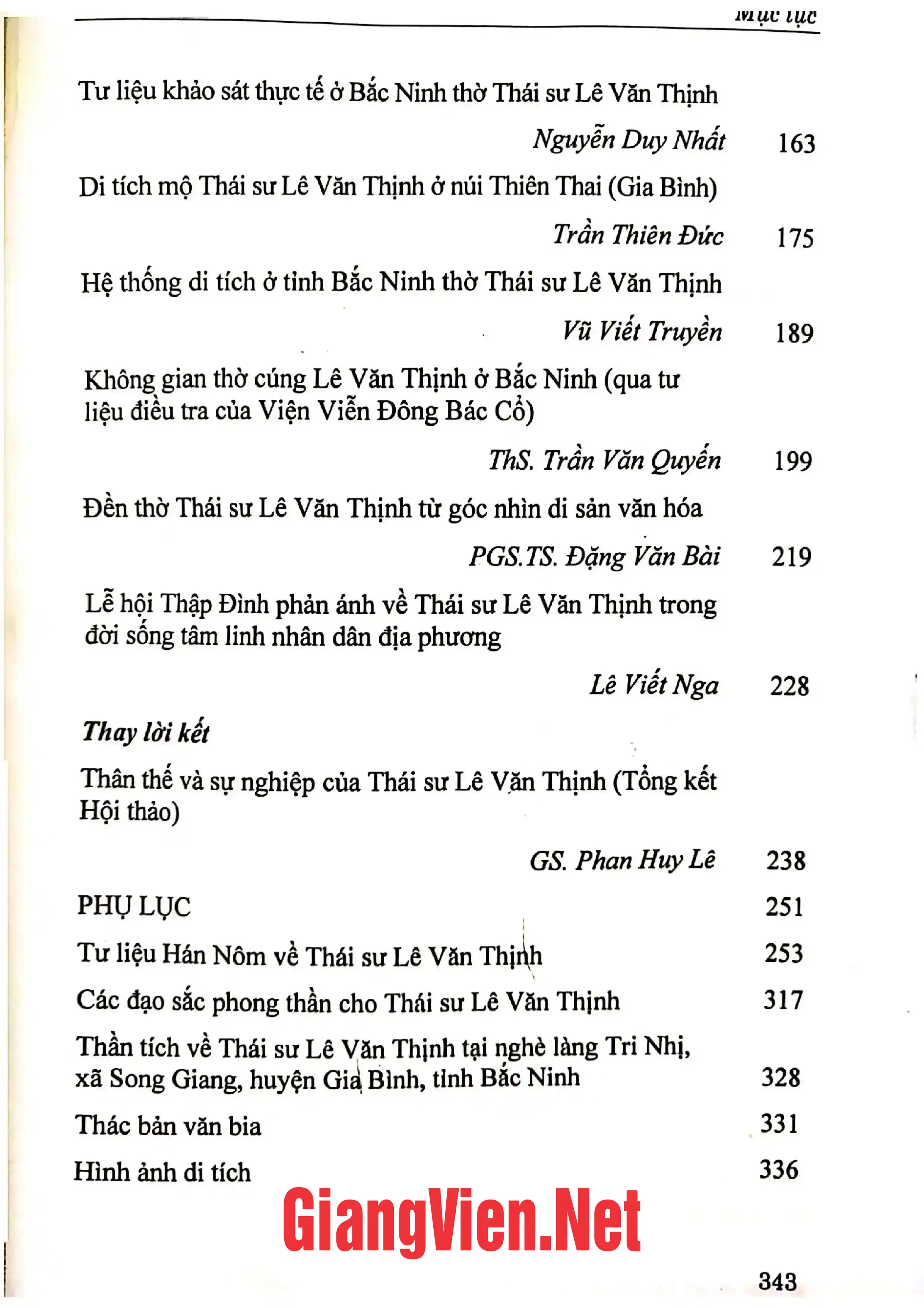 Mục lục chi tiết trang 2 sách Thái sư Lê Văn Thịnh 1950 - 1096 cuộc đời và thời đại