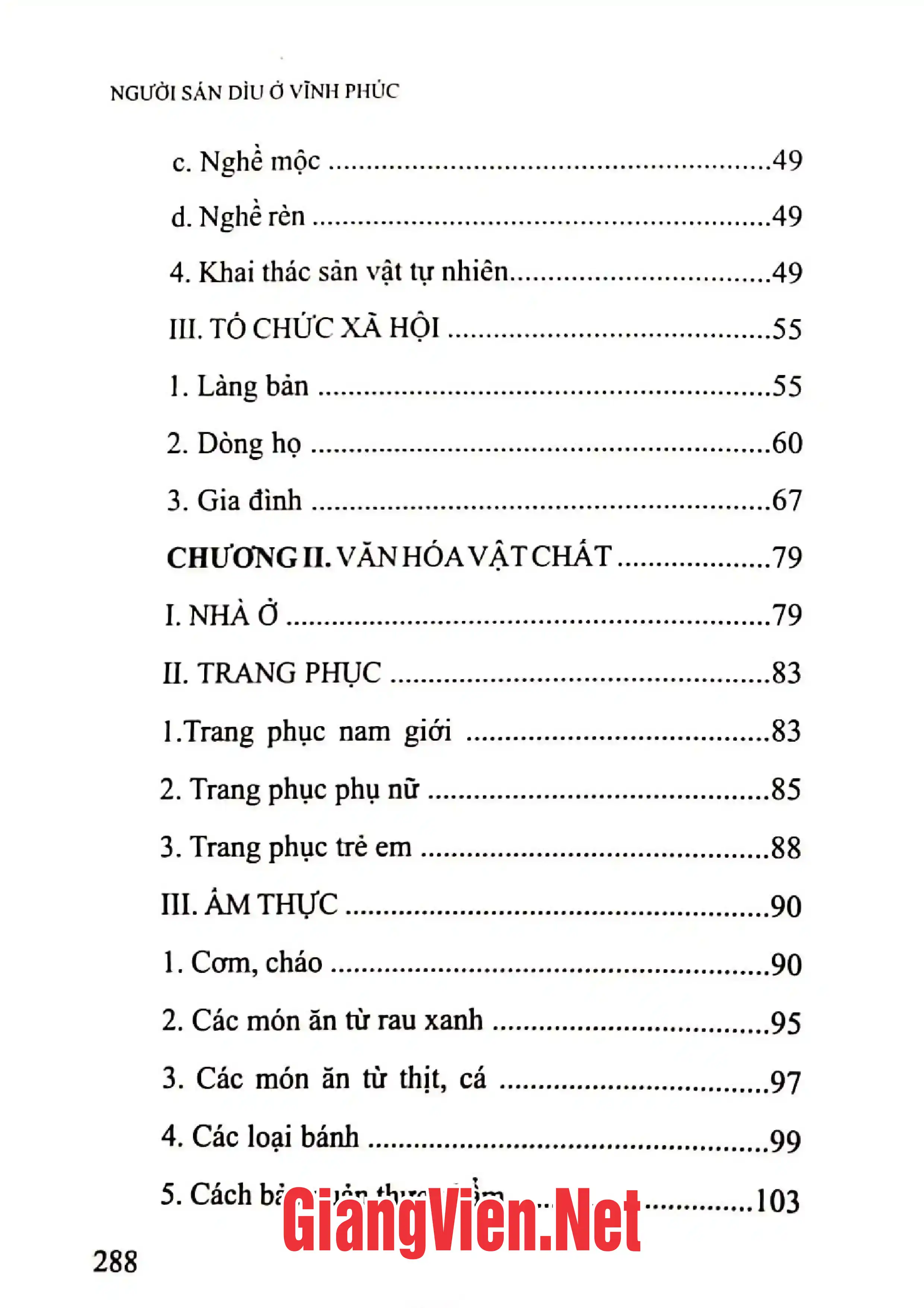 Mục lục chi tiết trang 1 sách Người Sắn Dìu ở Vĩnh Phúc
