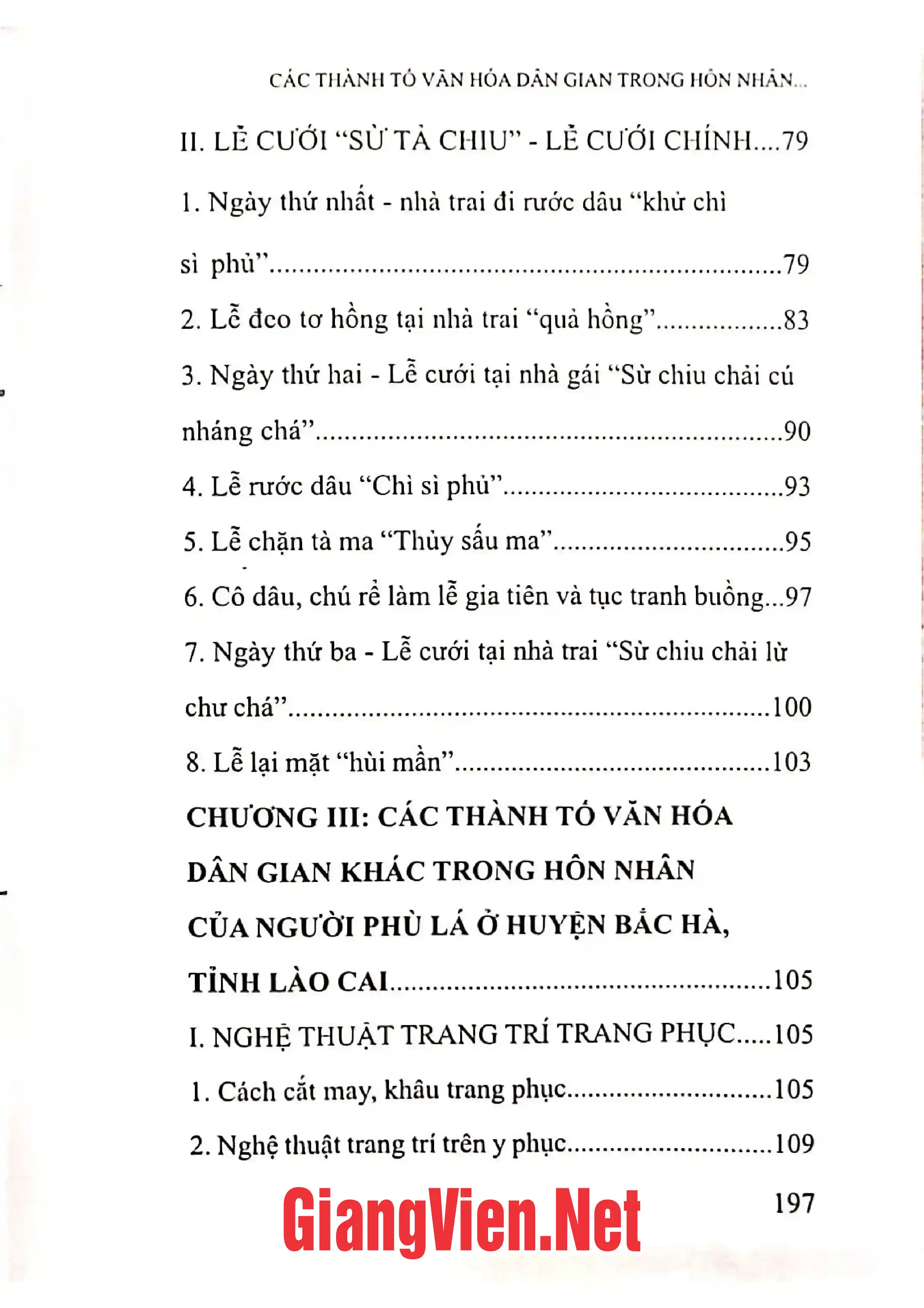 Mục lục chi tiết trang 2 sách Các thành tố văn hóa dân gian trong hôn nhân của người Phù Lá ở huyện Bắc Hà, tỉnh Lào Cai