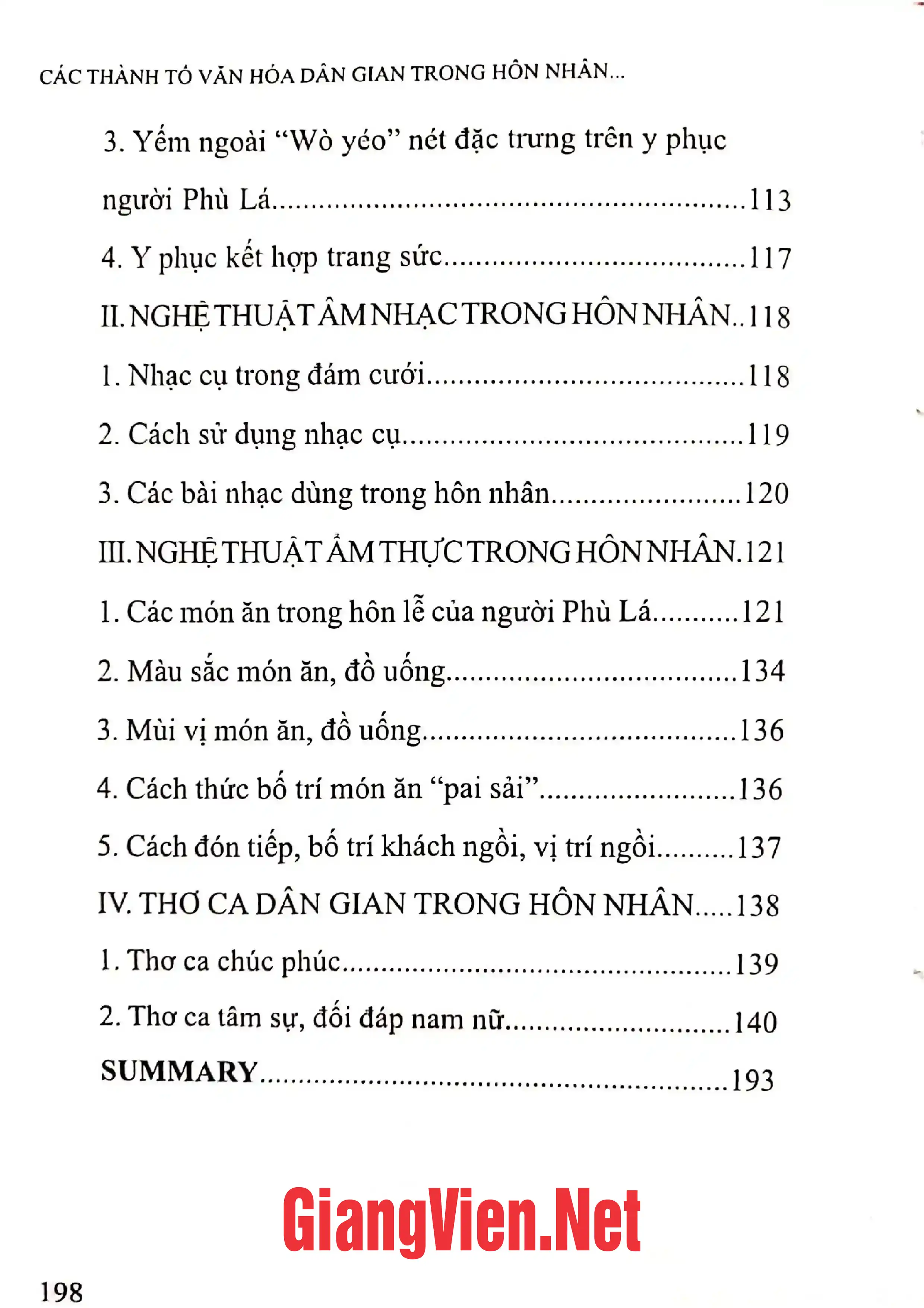 Mục lục chi tiết trang 3 sách Các thành tố văn hóa dân gian trong hôn nhân của người Phù Lá ở huyện Bắc Hà, tỉnh Lào Cai