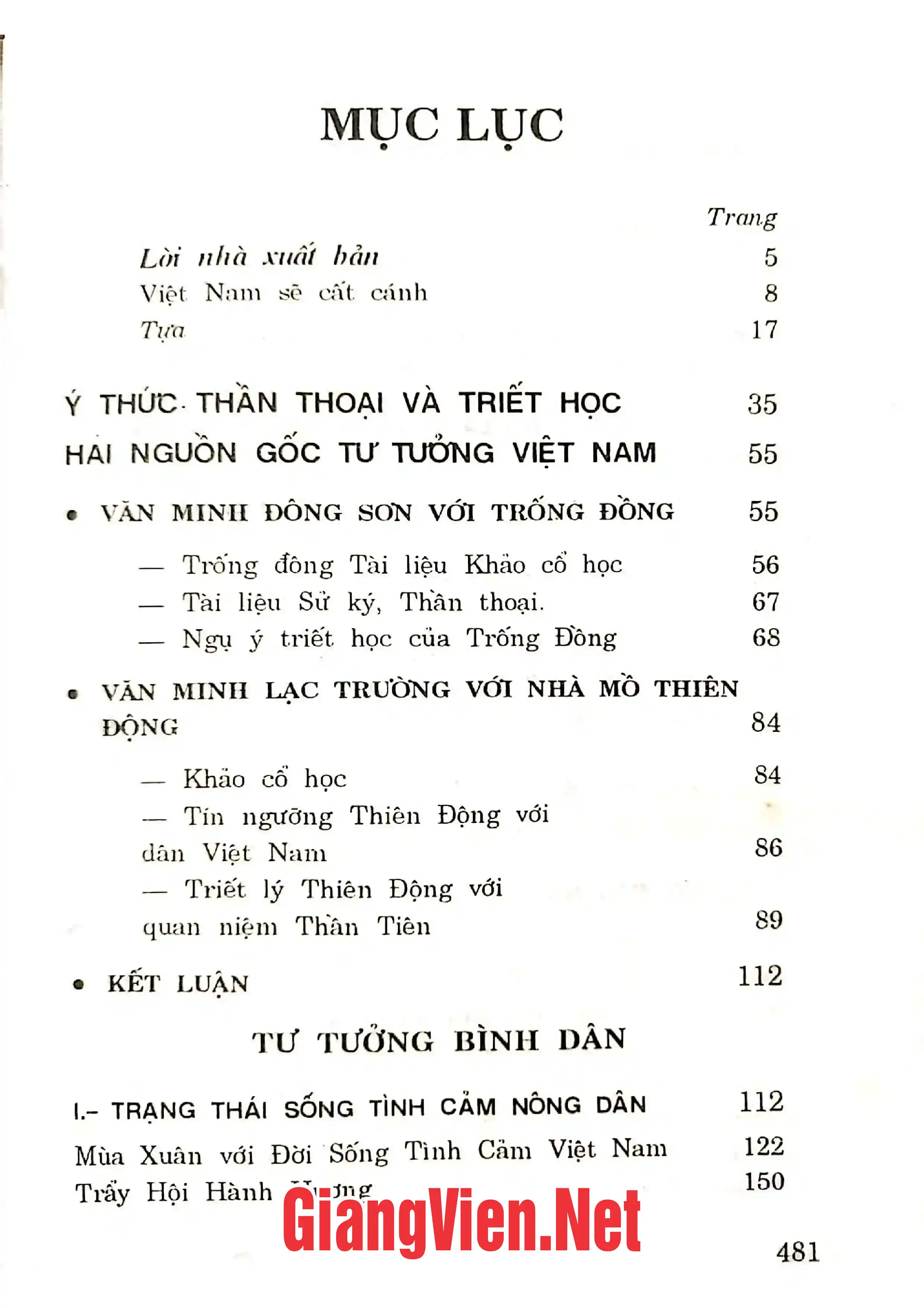 Trang bìa chính thức sách Lịch sử tư tưởng Việt Nam, tập I: Tư tưởng bình dân Việt Nam