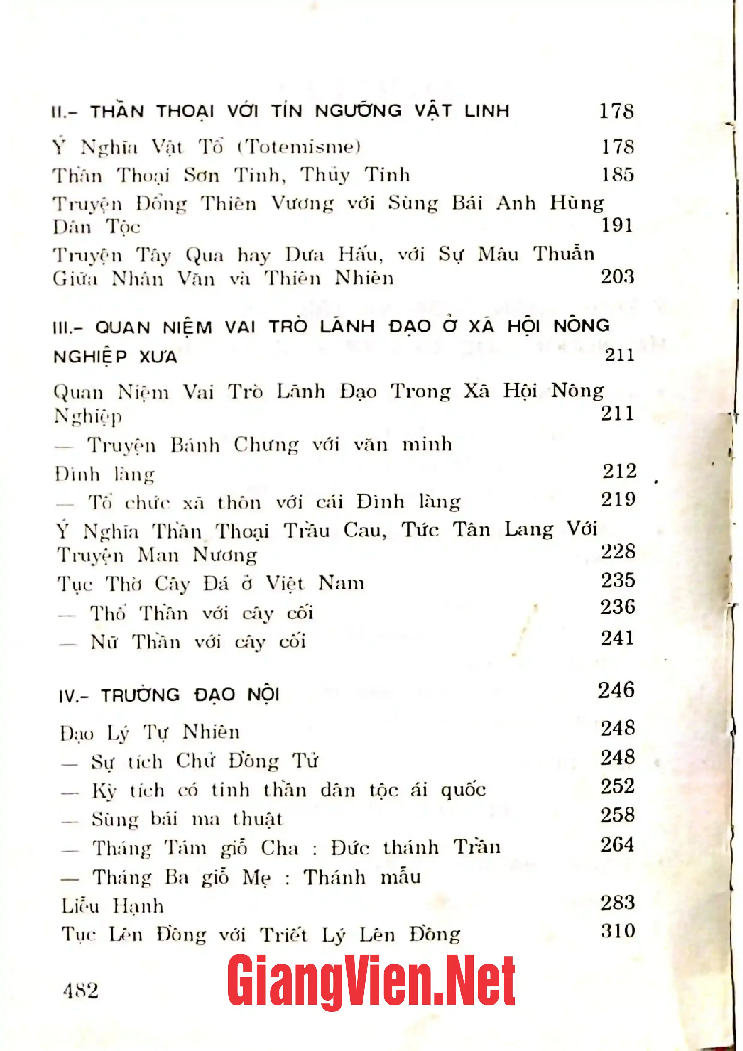 Mục lục chi tiết trang 1 sách Lịch sử tư tưởng Việt Nam, tập I: Tư tưởng bình dân Việt Nam