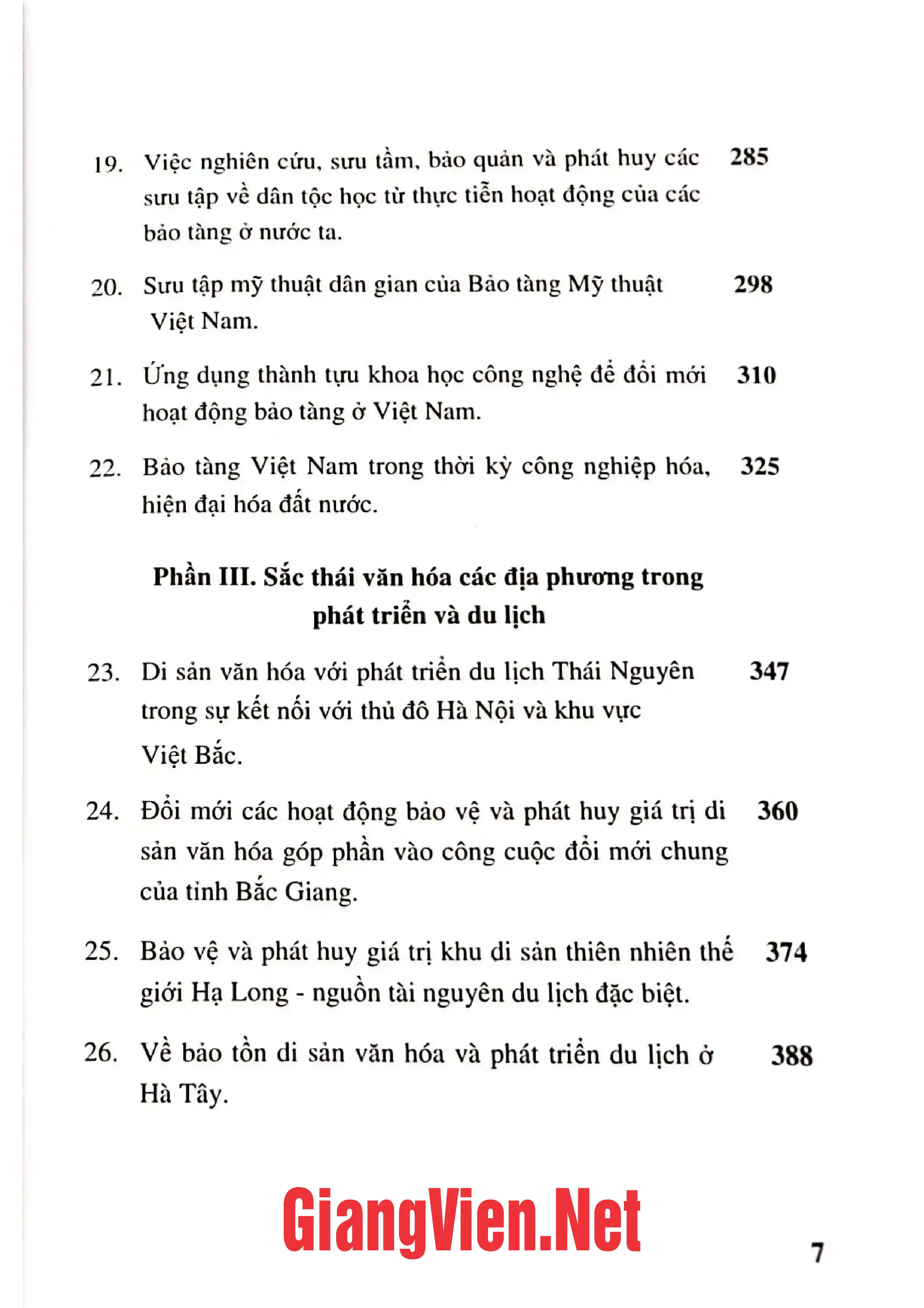 Mục lục chi tiết trang 2 sách Bảo vệ  Phát huy giá trị di sản văn hóa Việt Nam