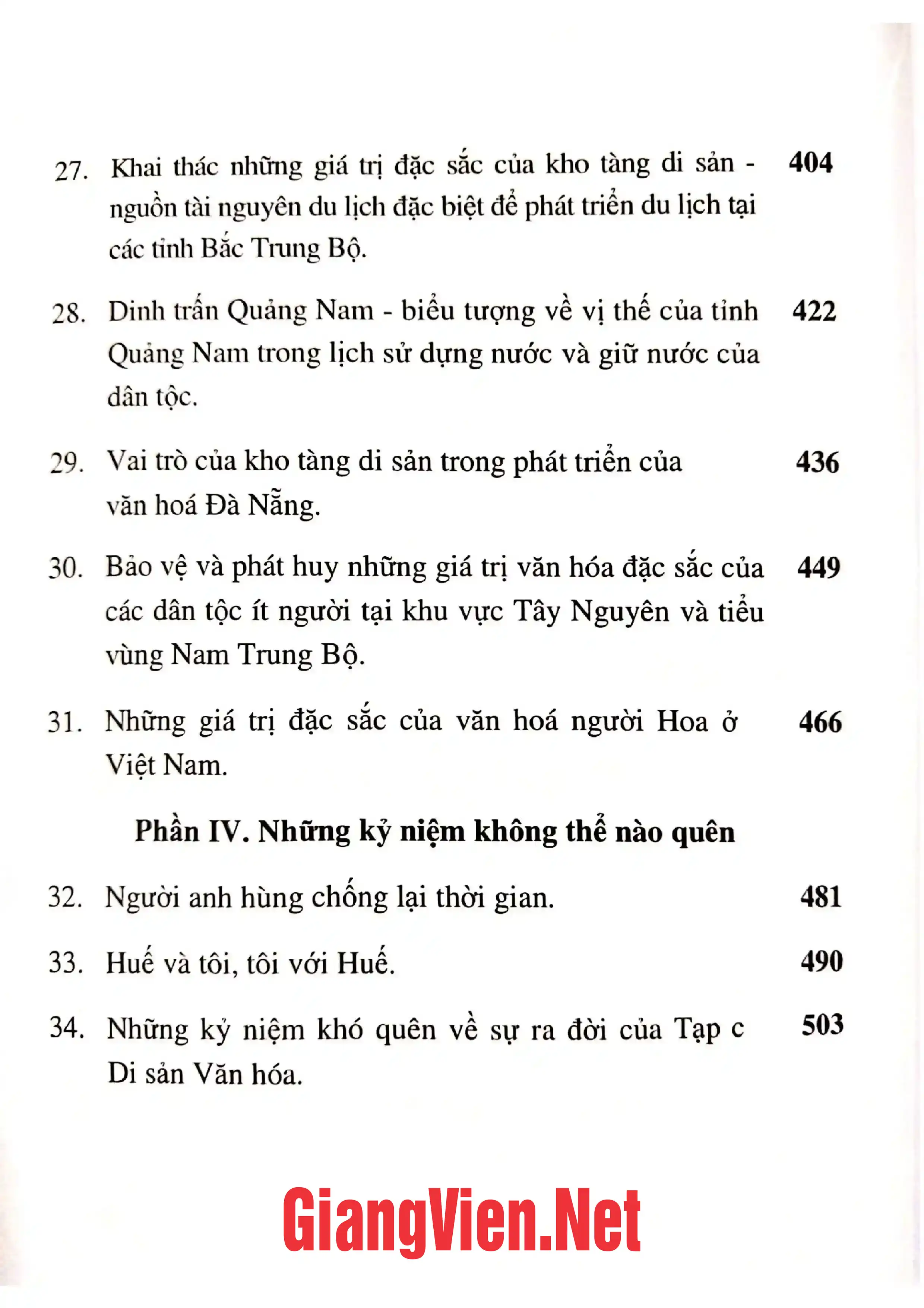 Mục lục chi tiết trang 3 sách Bảo vệ  Phát huy giá trị di sản văn hóa Việt Nam