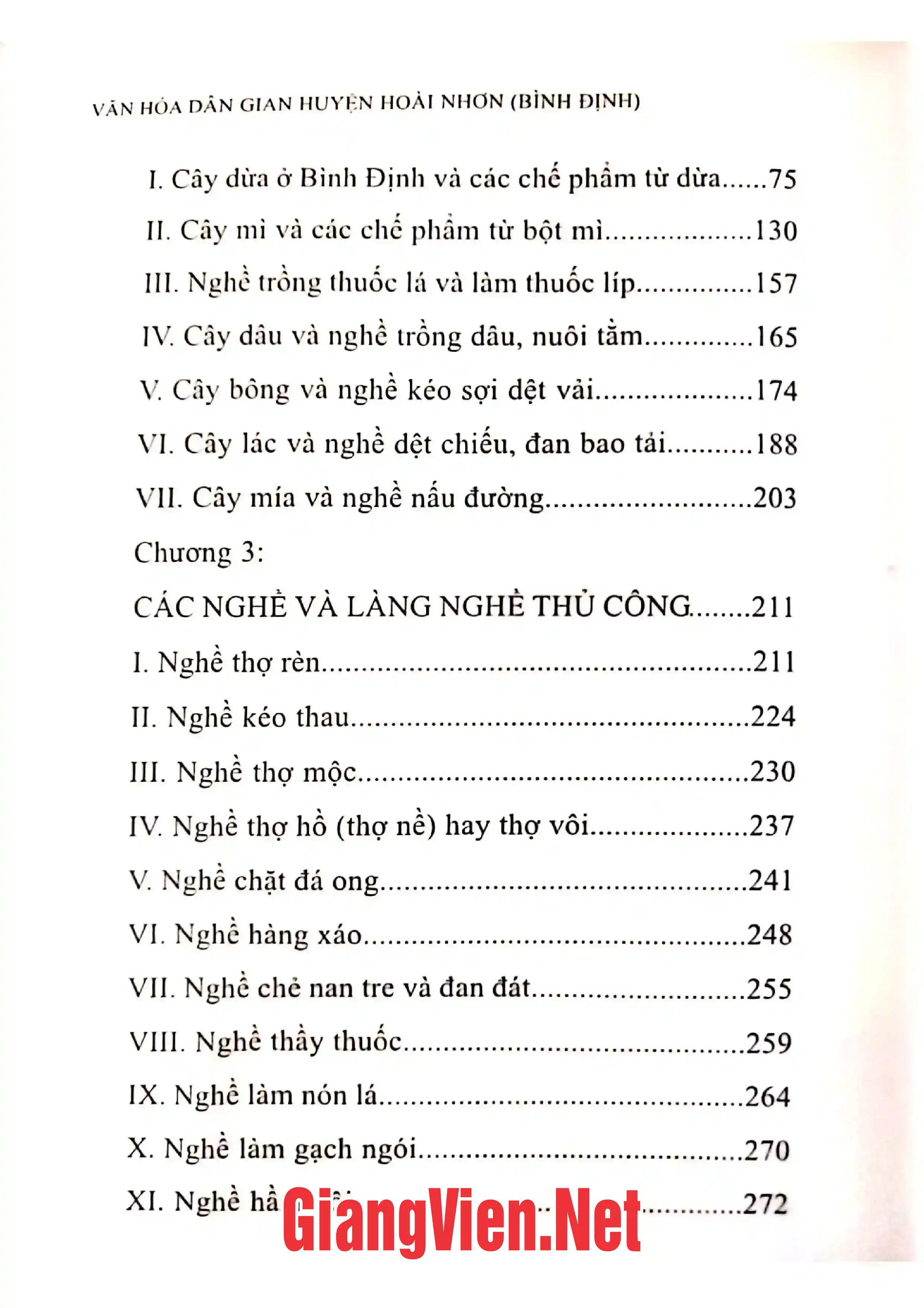 Mục lục chi tiết trang 1 sách Văn hóa dân gian huyện Hoài Nhơn, Bình Định