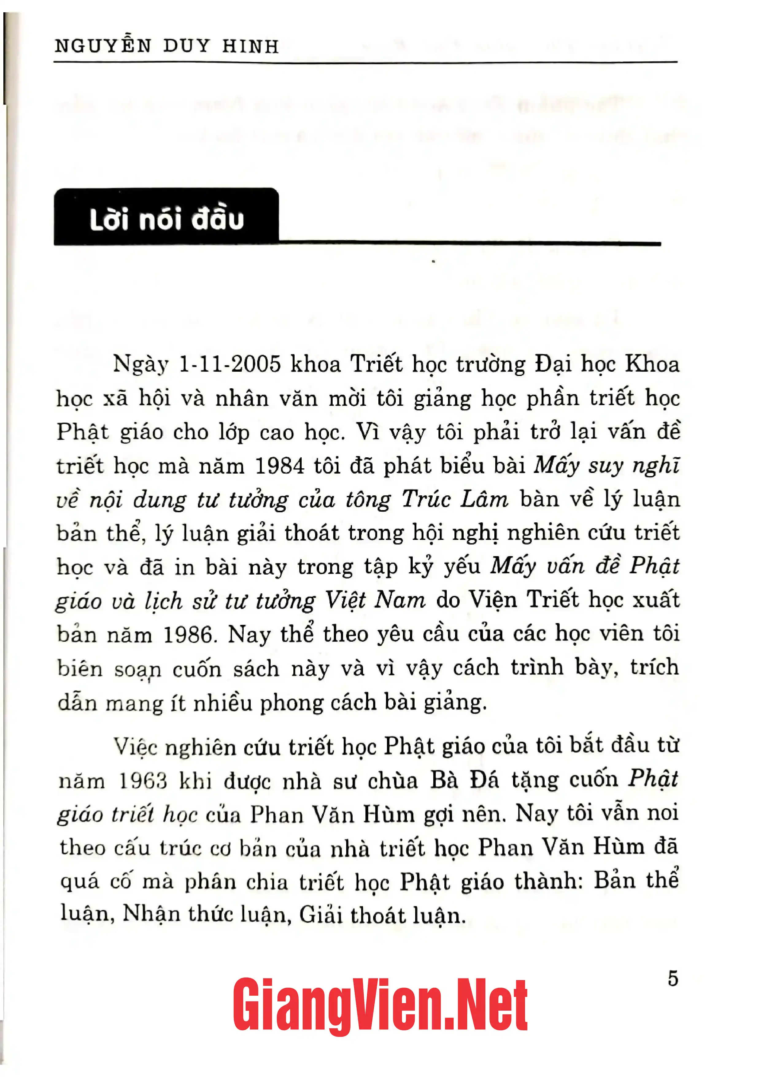 Mục lục chi tiết trang 1 sách Triết học Phật giáo Việt Nam