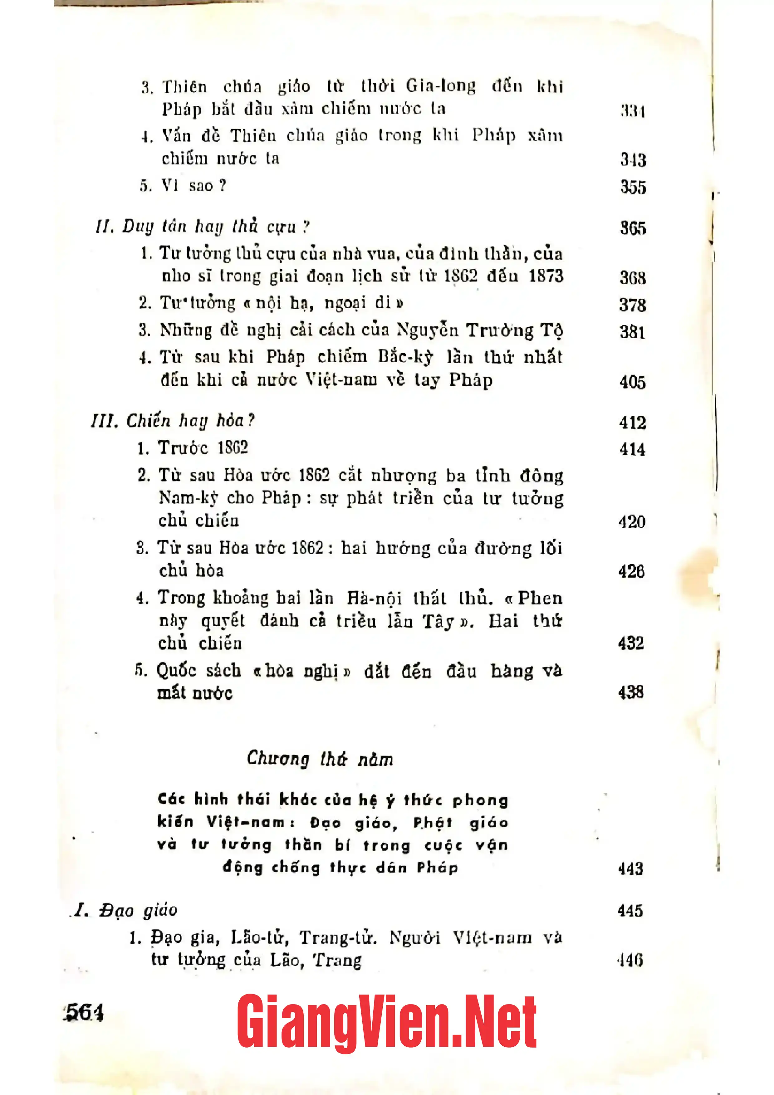 Mục lục chi tiết trang 3 sách Sự phát triển của tư tưởng ở Việt Nam, tập I: Hệ ý thức phong kiến và sự thất bại của nó trước các nhiệm vu lịch sử