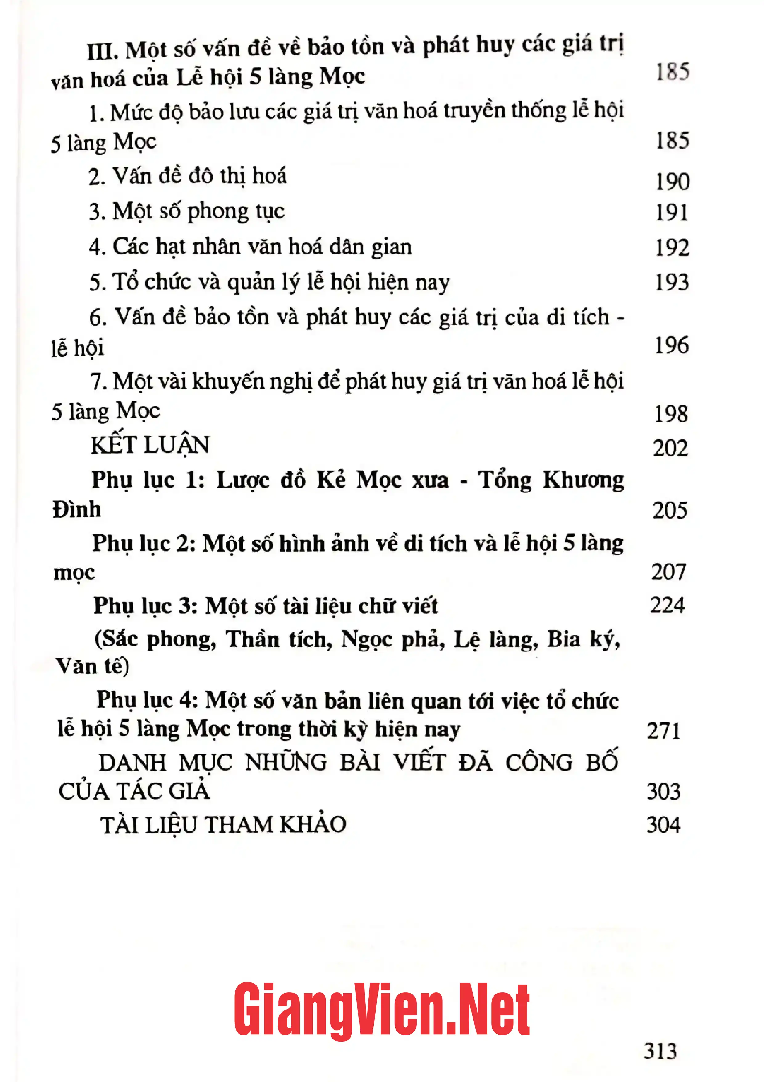Mục lục chi tiết trang 3 sách Việt Nam những miền đất văn hóa Lễ hội 5 làng Mọc ở Hà Nội