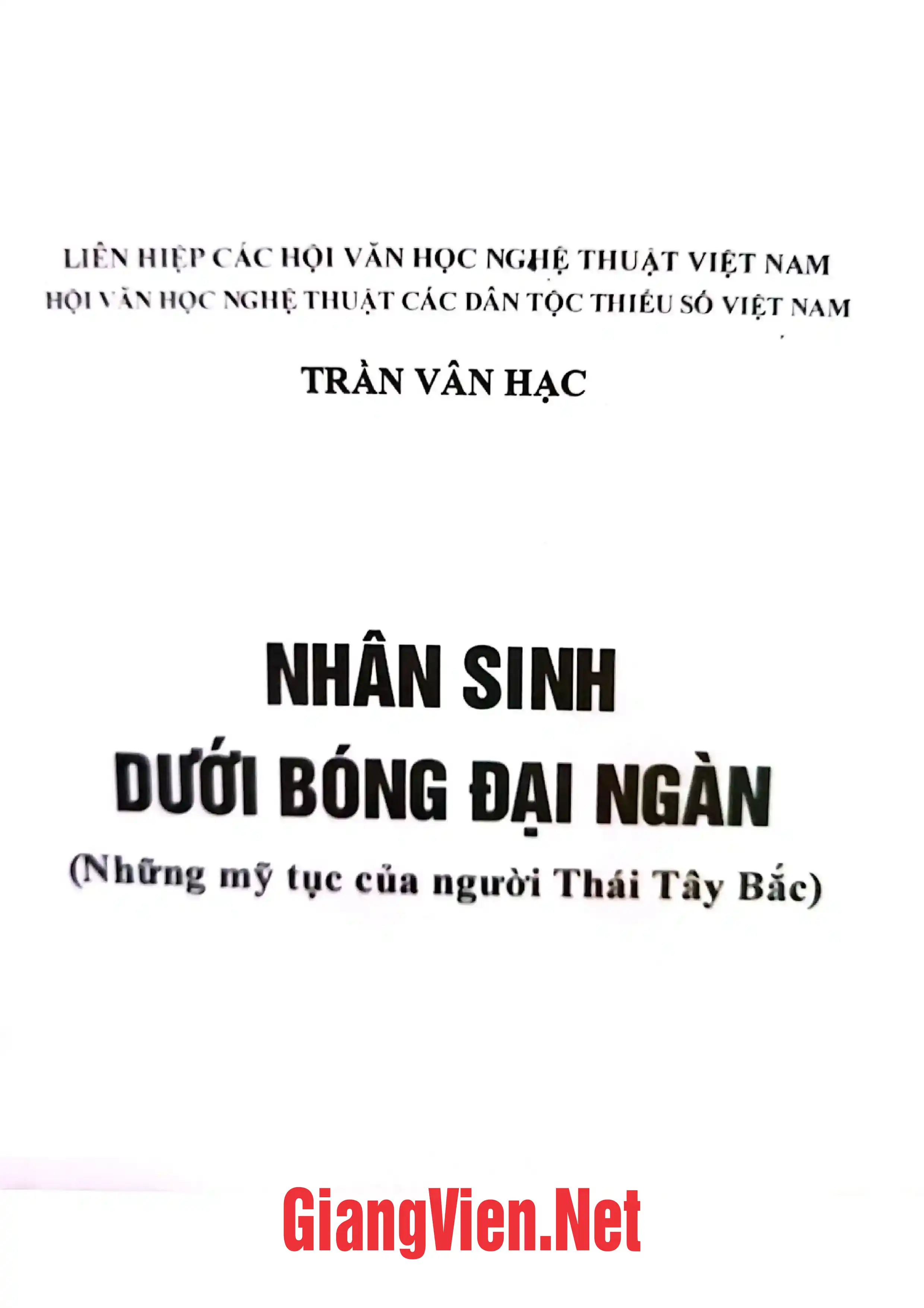 Trang bìa chính thức sách Nhân sinh dười bóng đại ngàn
