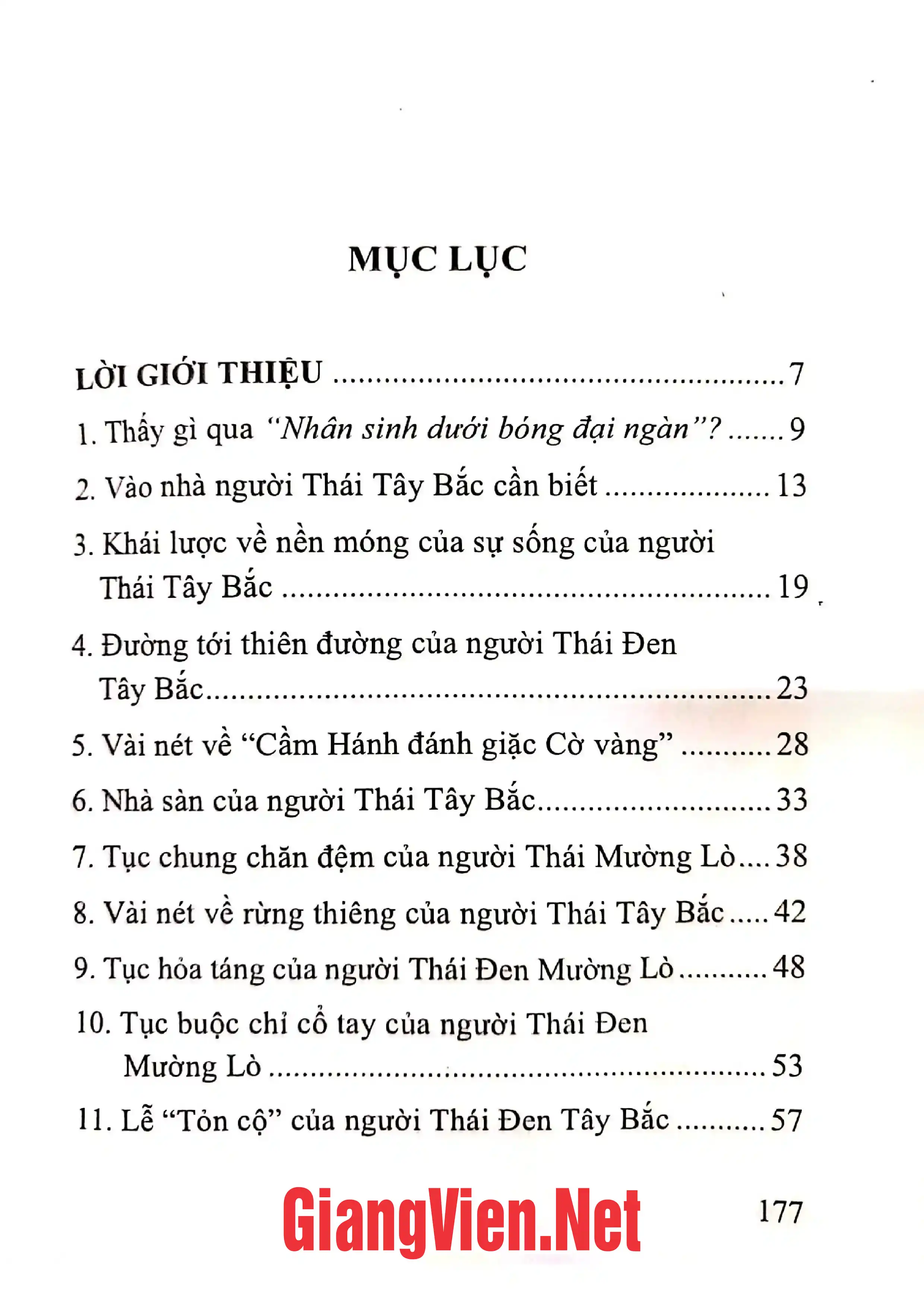 Mục lục chi tiết trang 1 sách Nhân sinh dười bóng đại ngàn