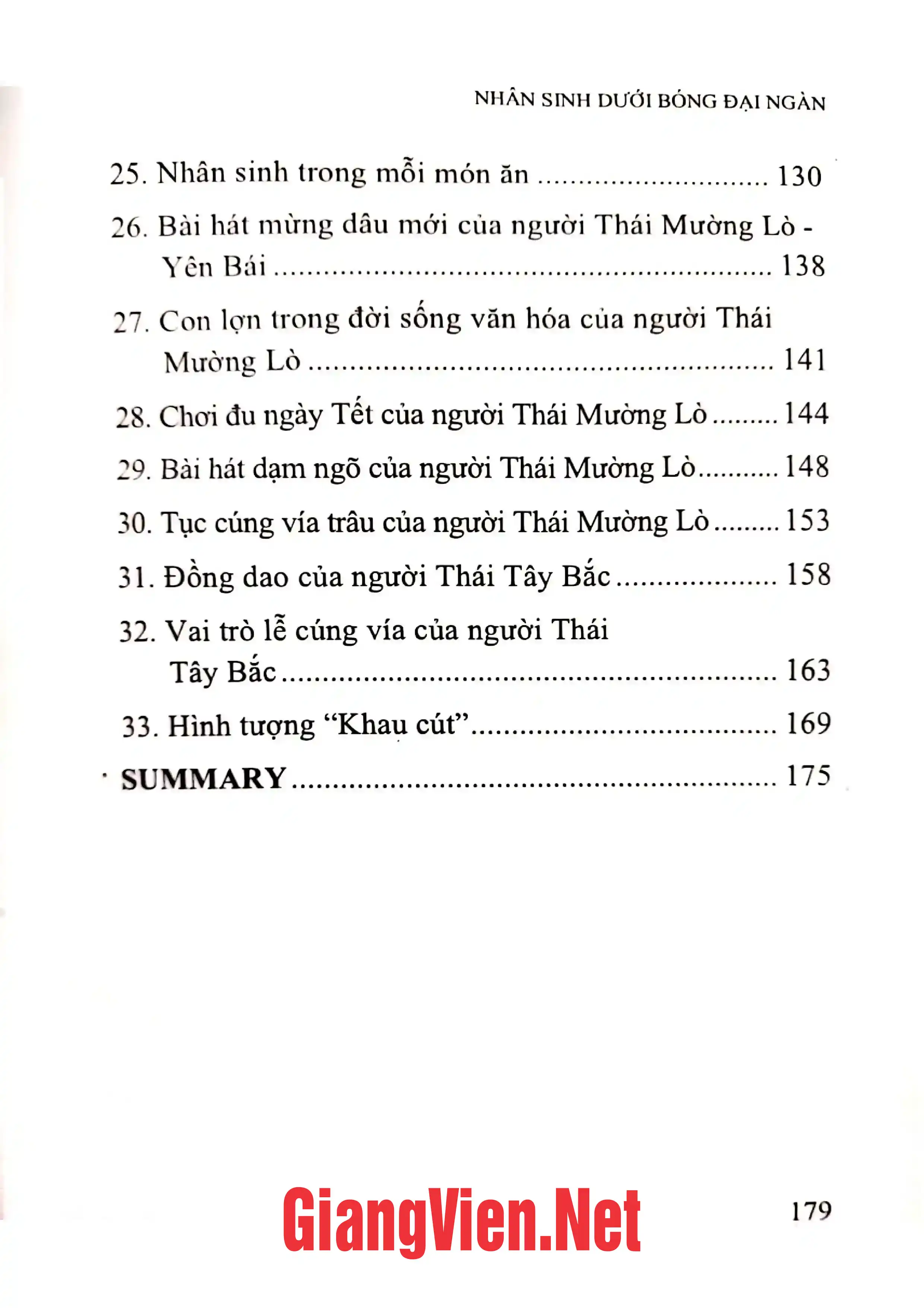 Mục lục chi tiết trang 3 sách Nhân sinh dười bóng đại ngàn