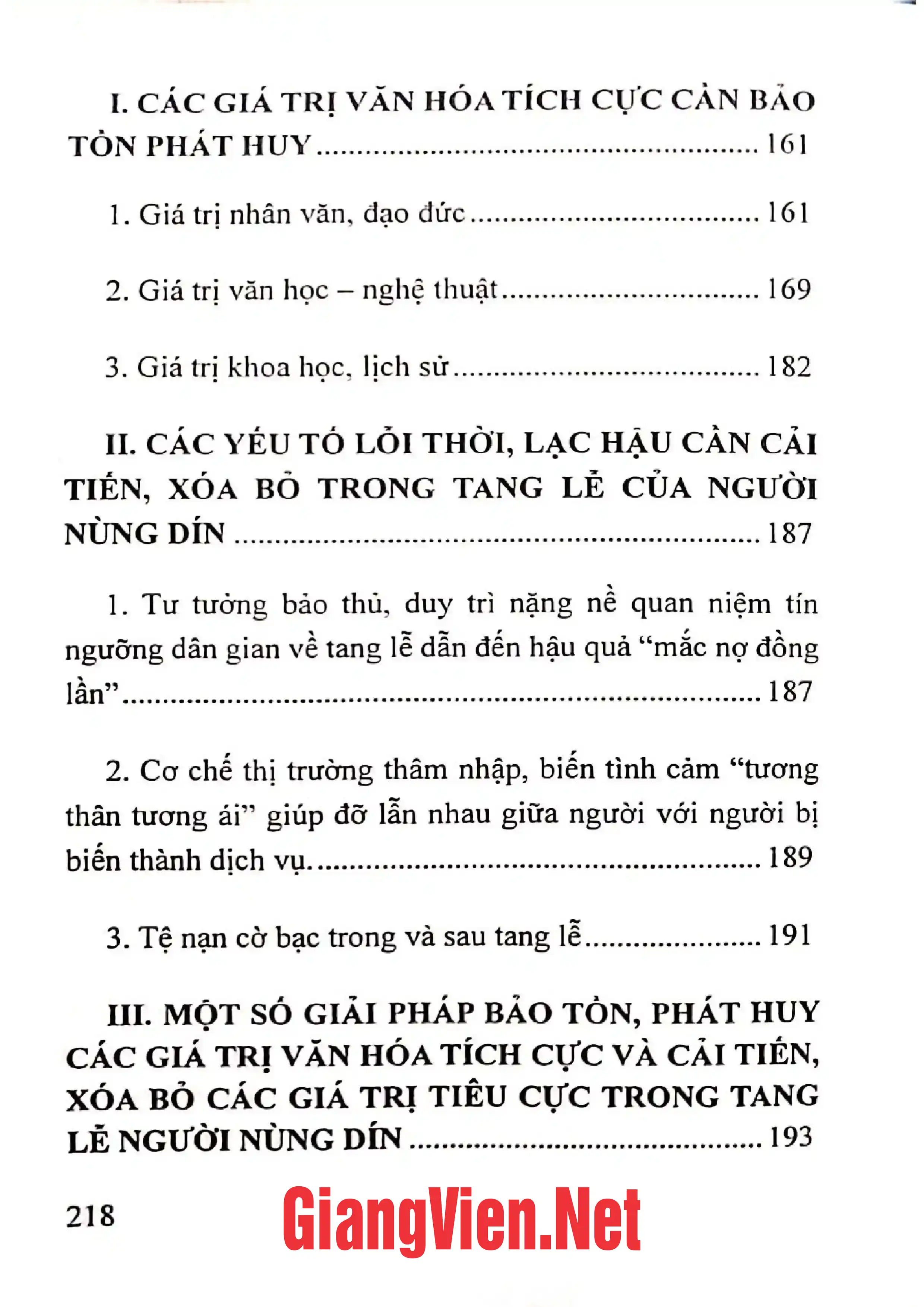 Mục lục chi tiết trang 3 sách Những nghi thức trong tang lễ cổ truyền Nùng Dín Lào Cai
