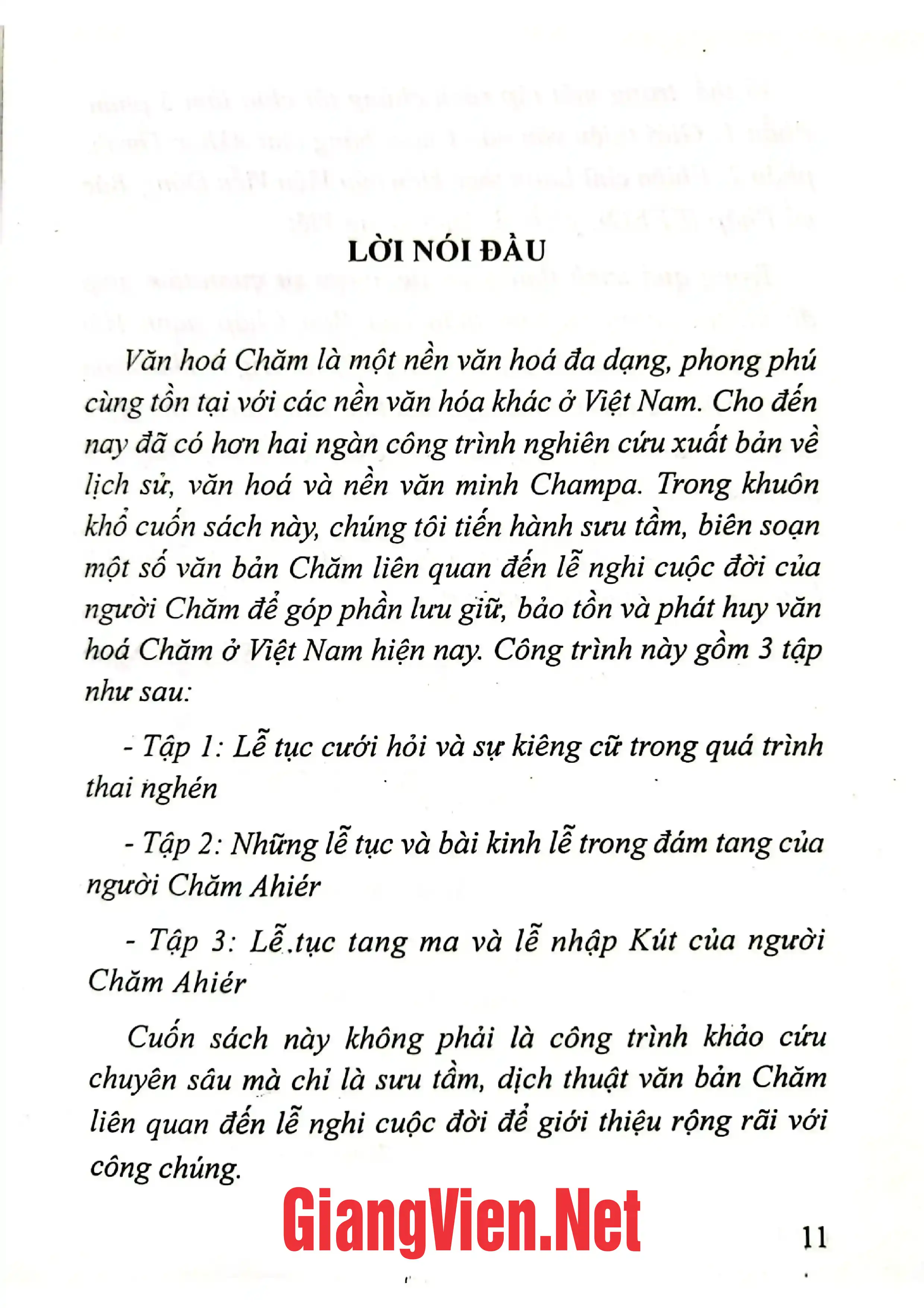 Mục lục chi tiết trang 3 sách Lễ nghi cuộc đời của người Chăm Ahiér tập 2 những lễ tục và bài kinh lễ trong đám tang của người Chăm Ahiér
