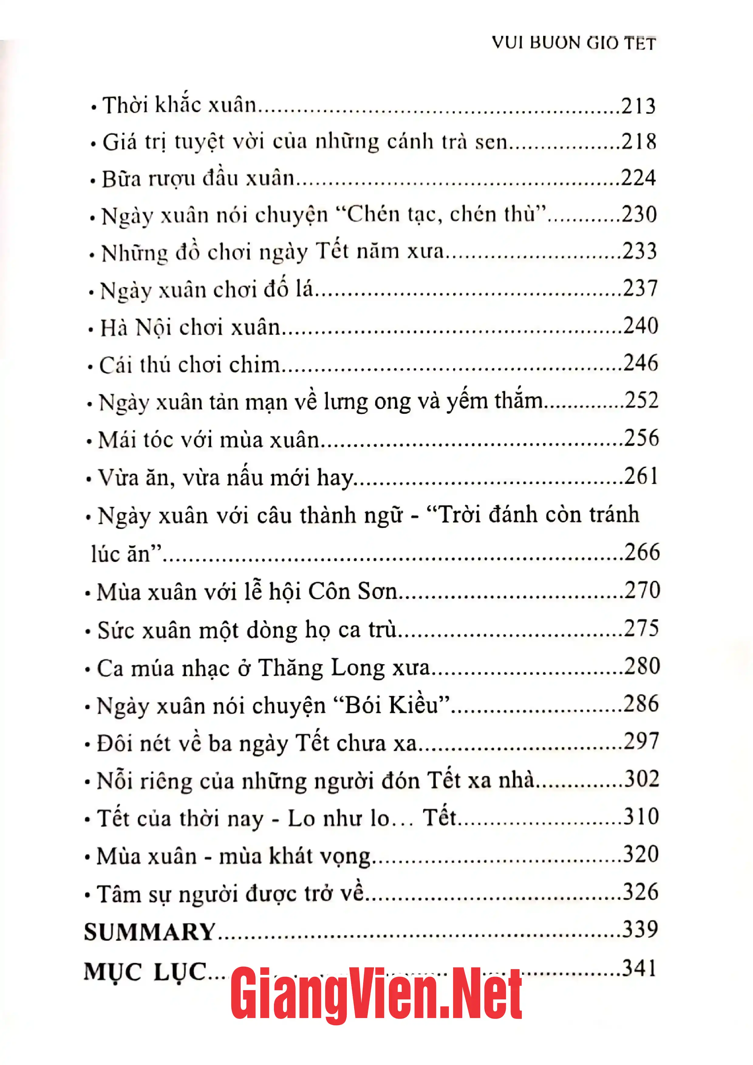 Mục lục chi tiết trang 2 sách Vui buồn giỗ tết