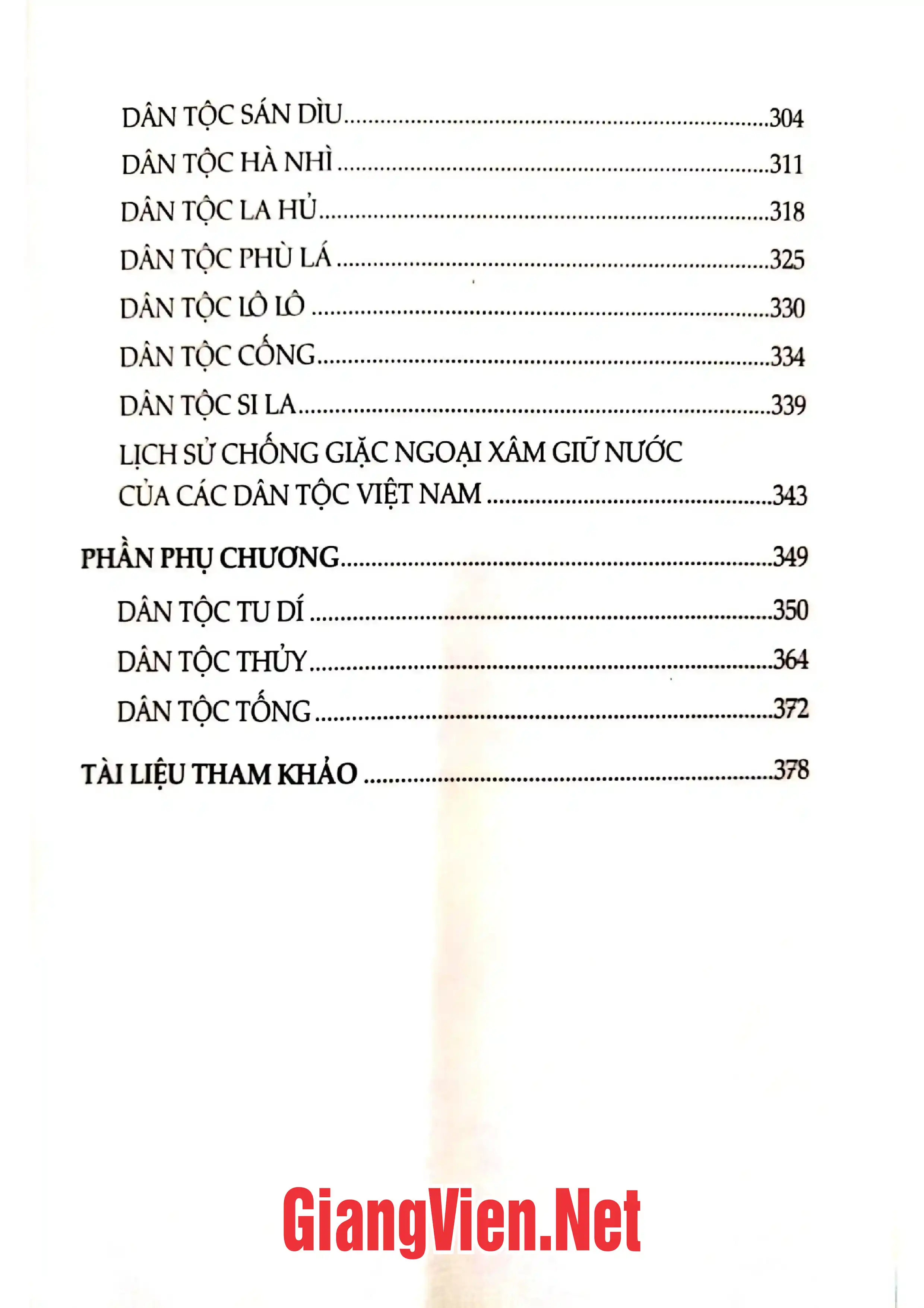 Mục lục chi tiết trang 2 sách Đời sống văn hóa các dân tộc Việt Nam