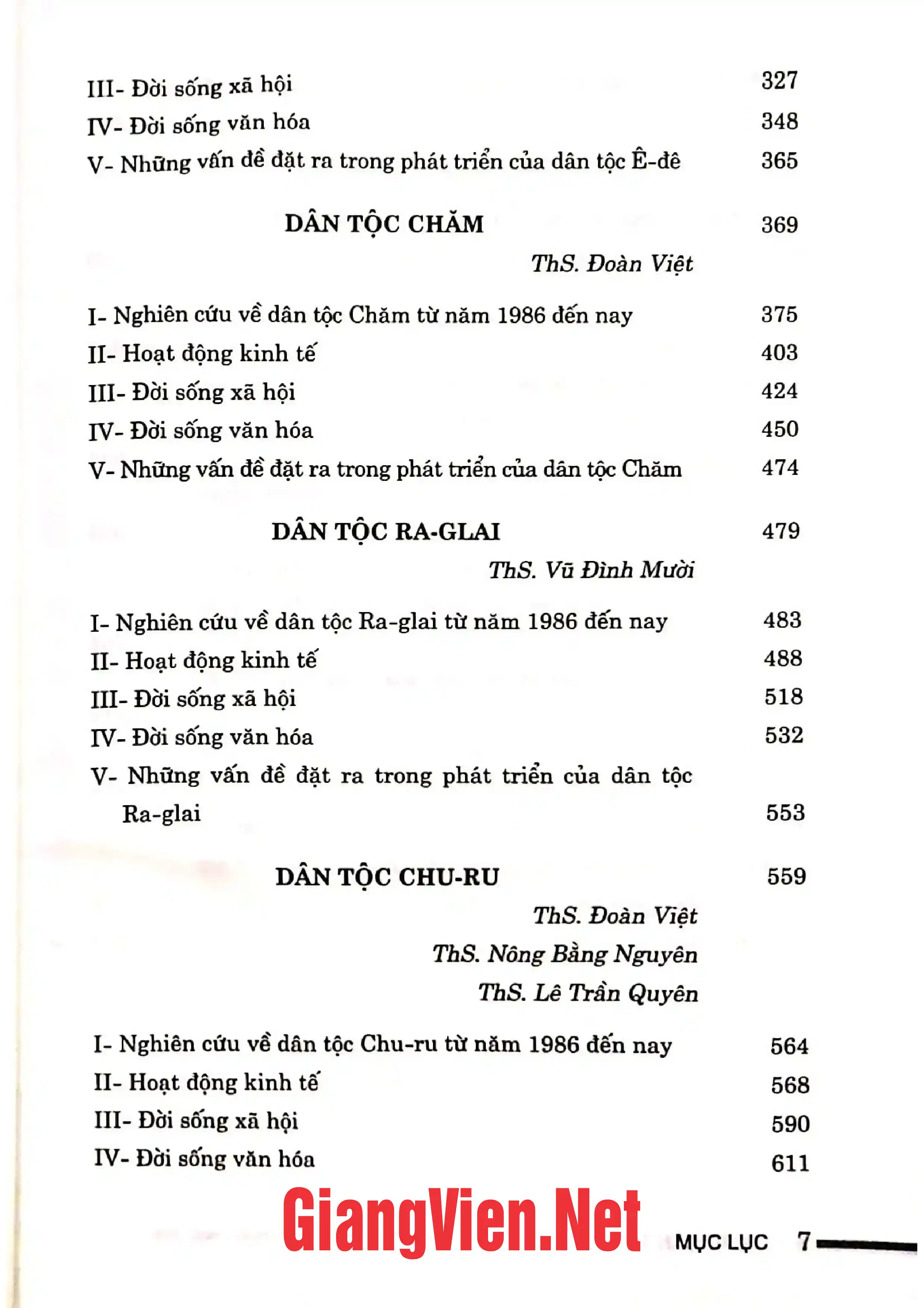 Mục lục chi tiết trang 2 sách Các dân tộc ở Việt Nam Tập 4 Quyển 2: Nhóm ngôn ngữ Hán và Mã Lai - Đa Đảo