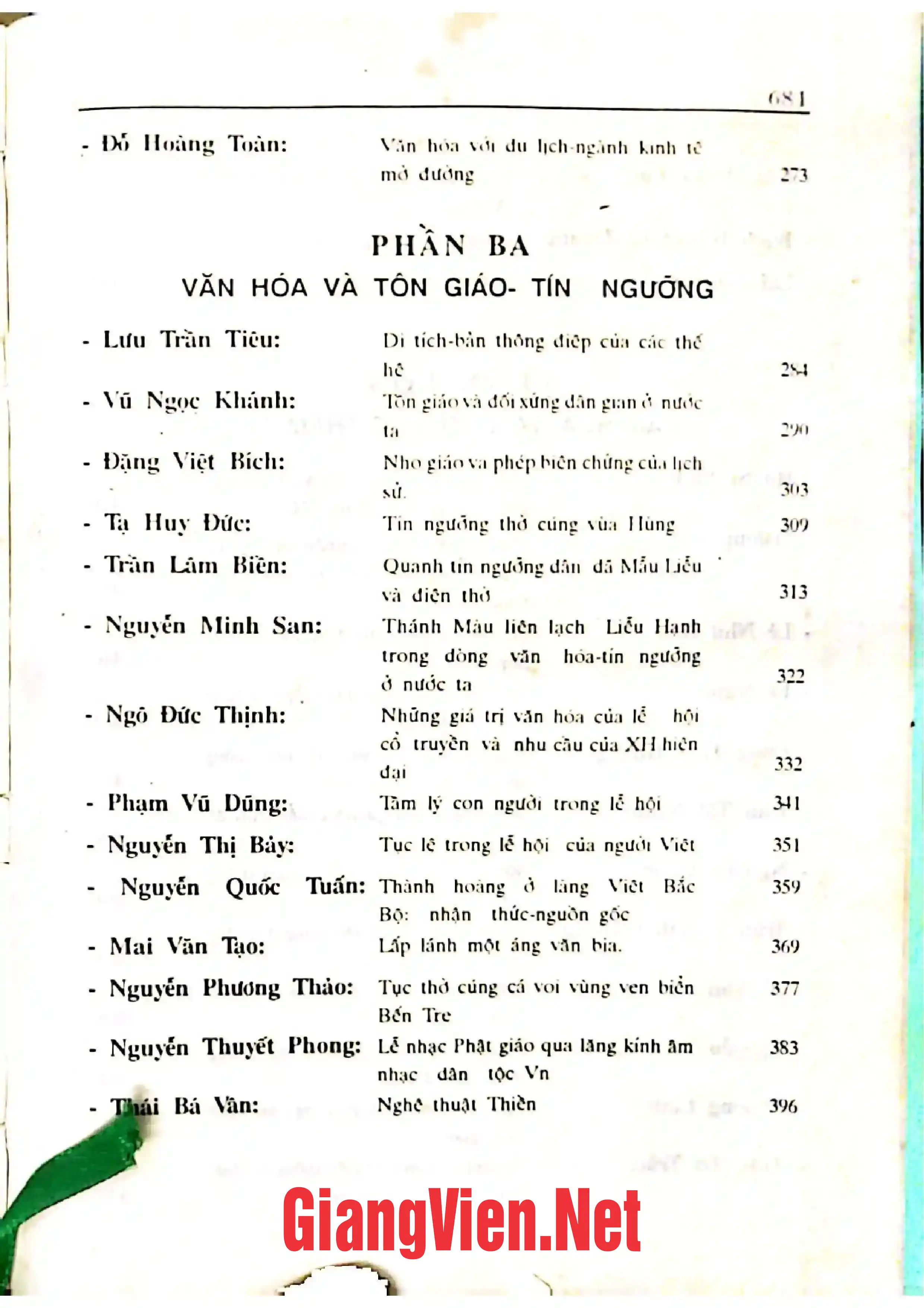 Mục lục chi tiết trang 2 sách Văn hoá vì con người