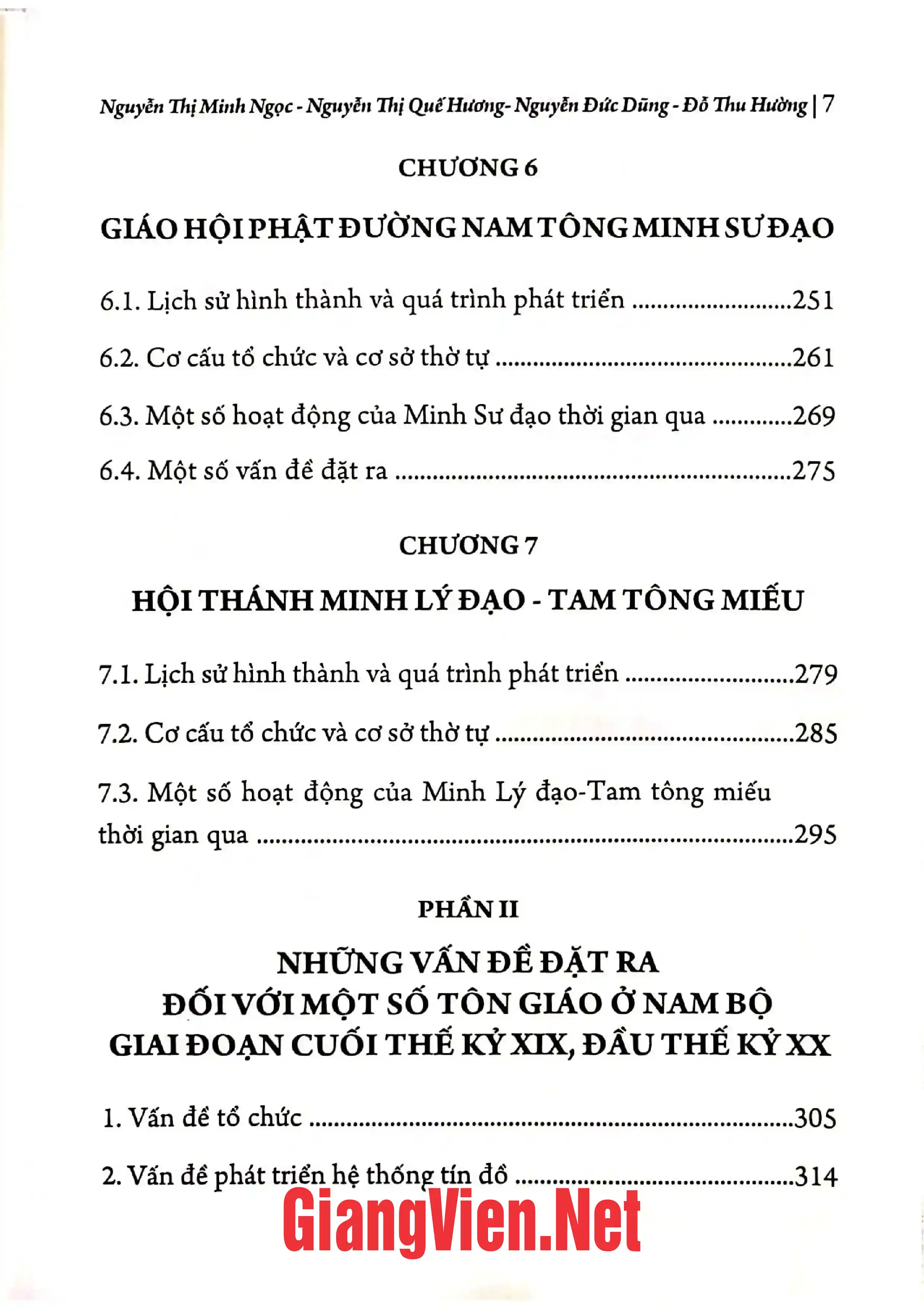 Mục lục chi tiết trang 2 sách Một số tôn giáo ở Nam Bộ tri thức cơ bản