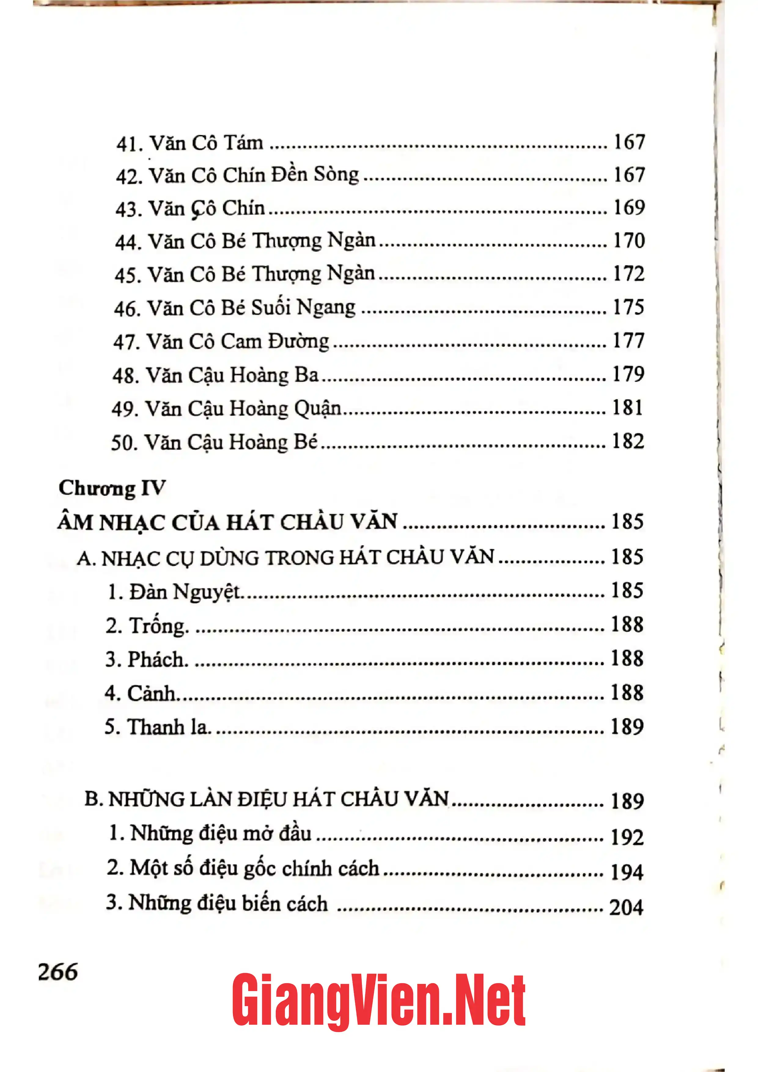 Mục lục chi tiết trang 3 sách Hát chầu văn