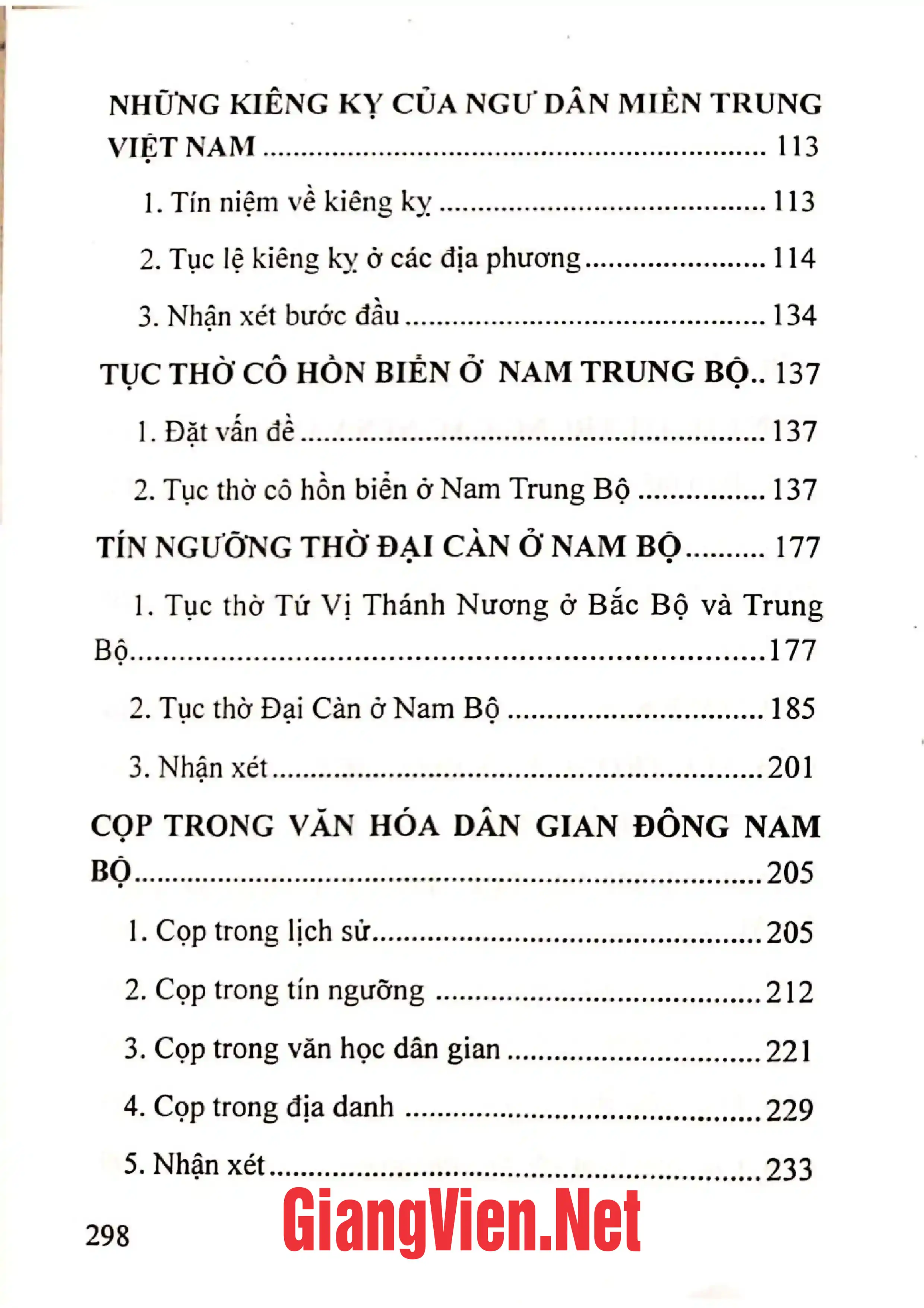 Mục lục chi tiết trang 1 sách Tín ngưỡng dân gian những góc nhìn