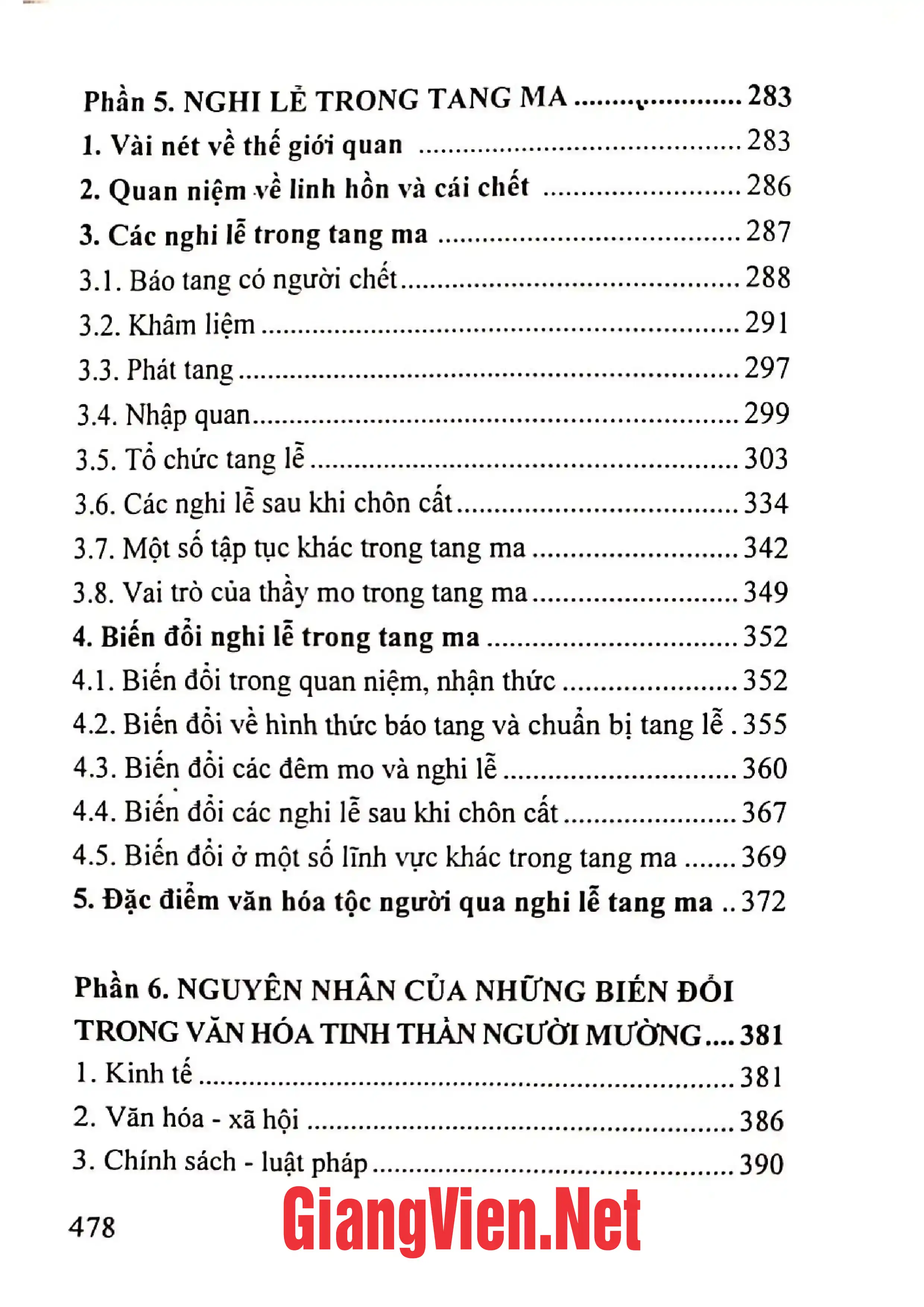 Mục lục chi tiết trang 3 sách Văn hóa tinh thần của người Mường
