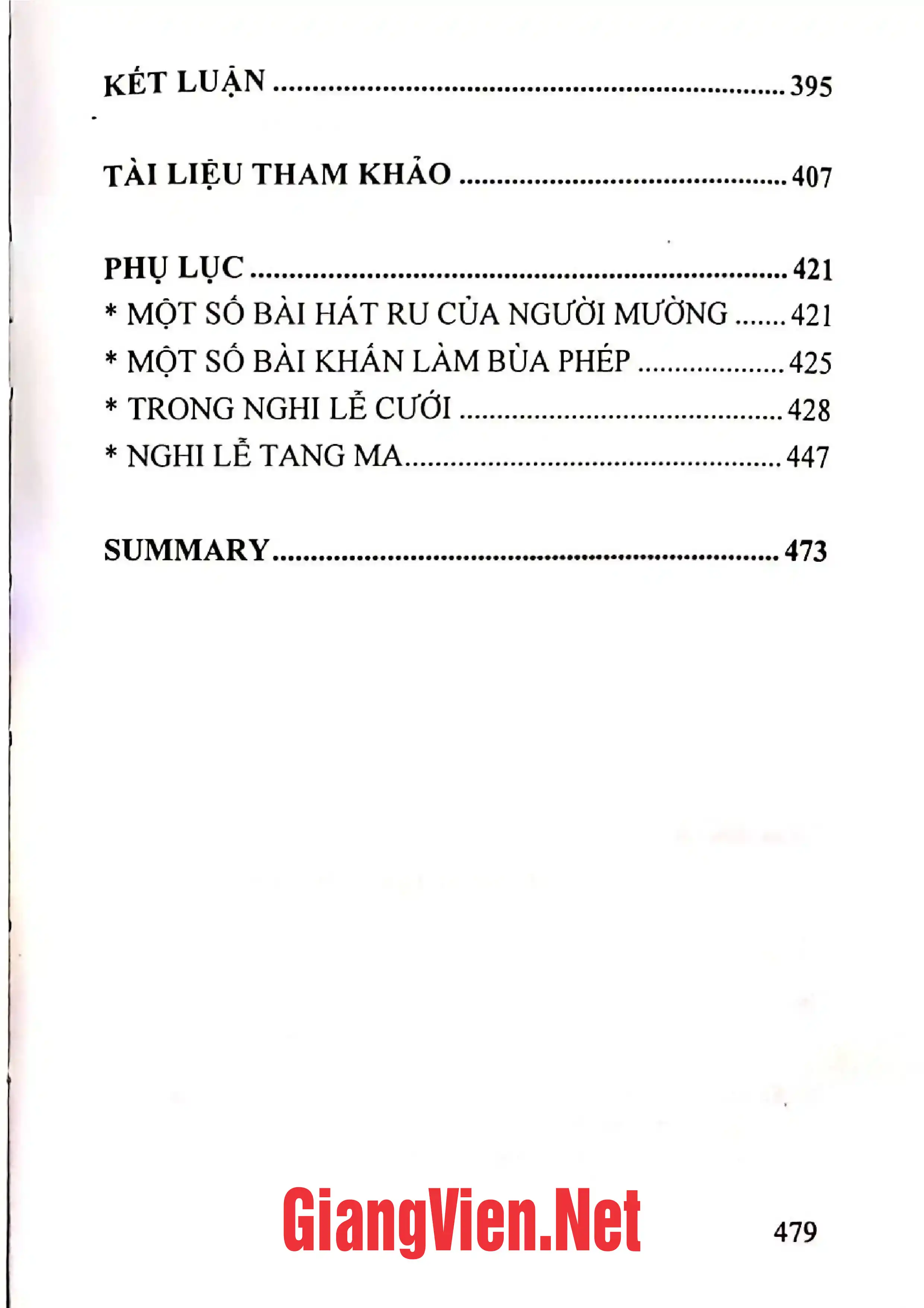 Nội dung trang phụ bản giới thiệu sách Văn hóa tinh thần của người Mường