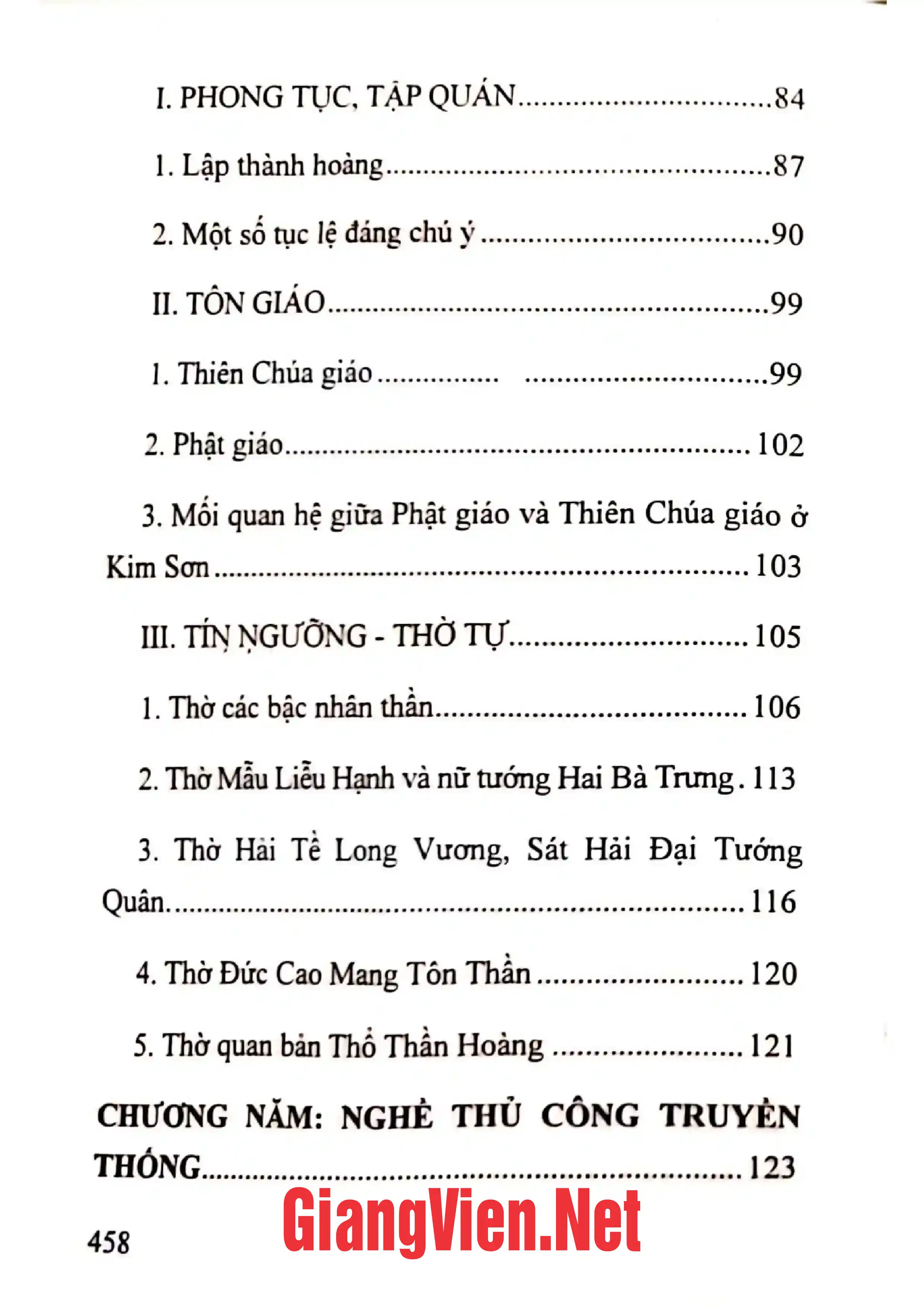 Mục lục chi tiết trang 1 sách Văn hóa dân gian huyện Kim Sơn