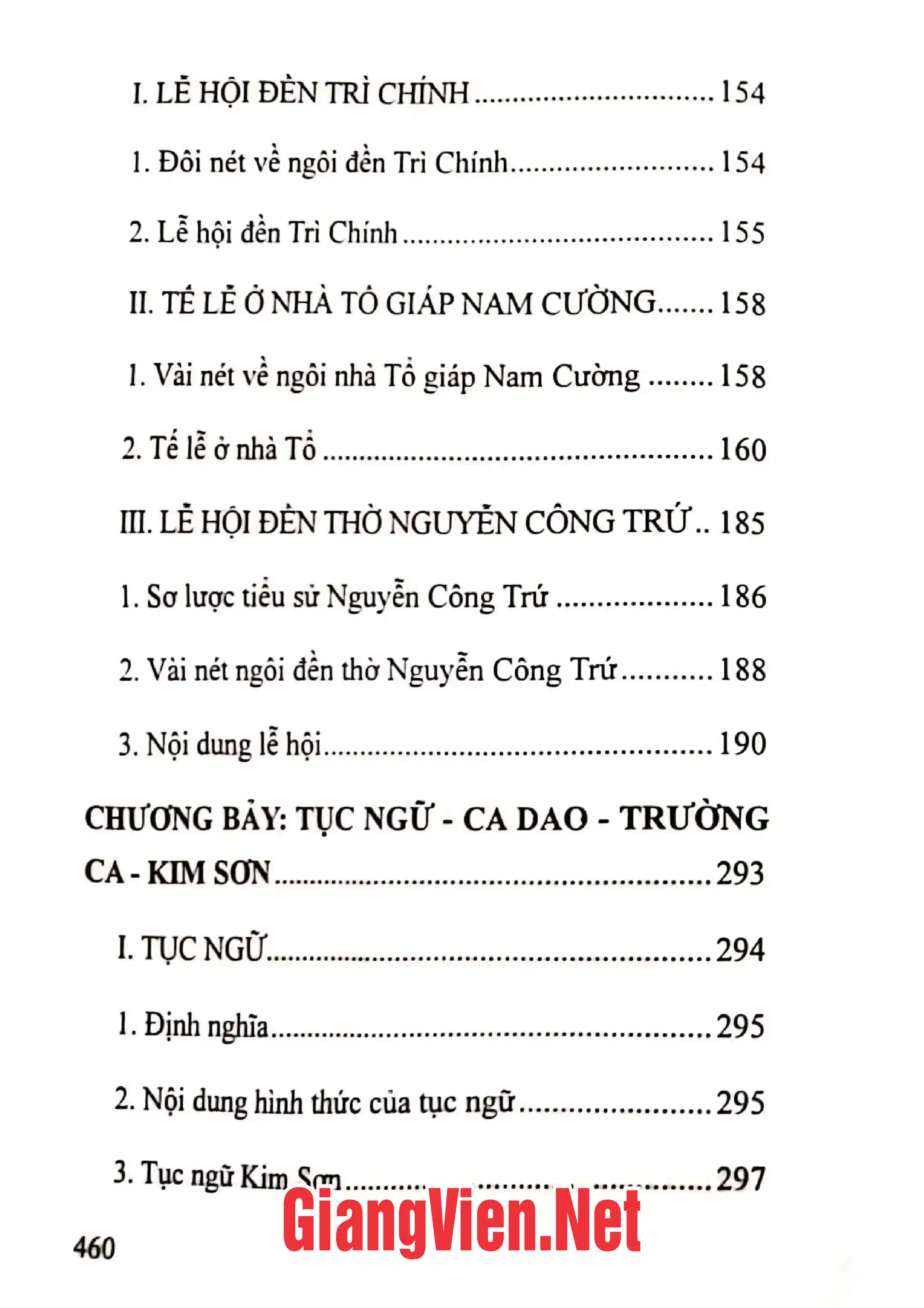 Mục lục chi tiết trang 3 sách Văn hóa dân gian huyện Kim Sơn