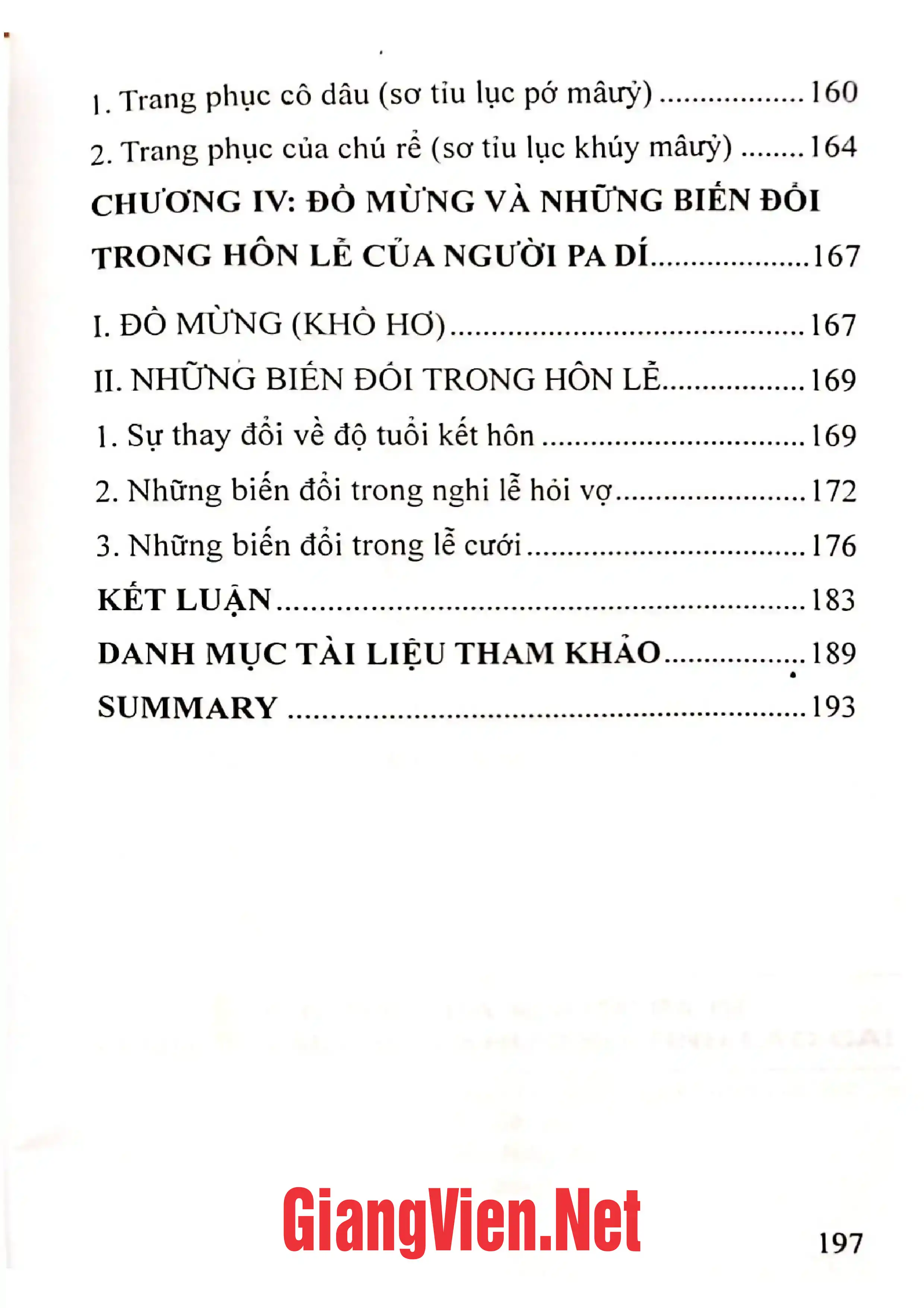 Mục lục chi tiết trang 2 sách Lễ cưới của người Pa Dí ở huyện Mường Khương tỉnh Lào Cai