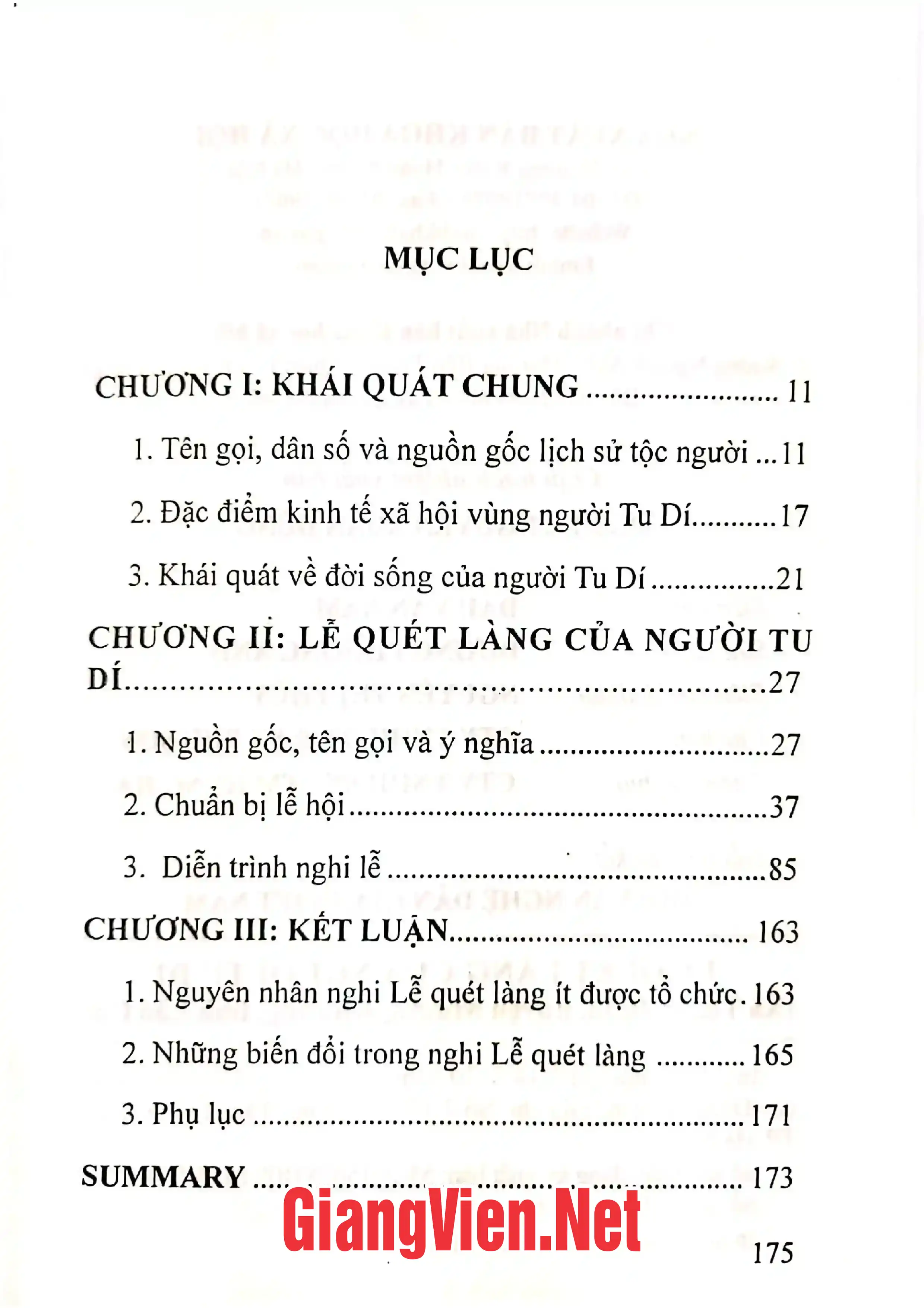 Trang bìa chính thức sách Lễ quét làng của người Tu Dí