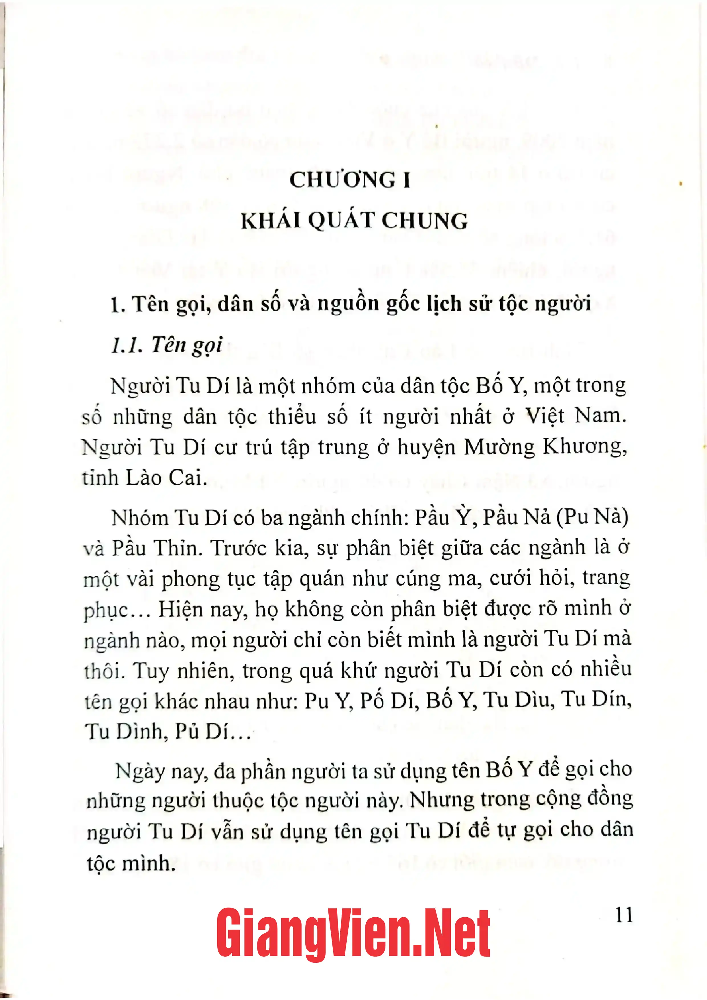 Mục lục chi tiết trang 1 sách Lễ quét làng của người Tu Dí