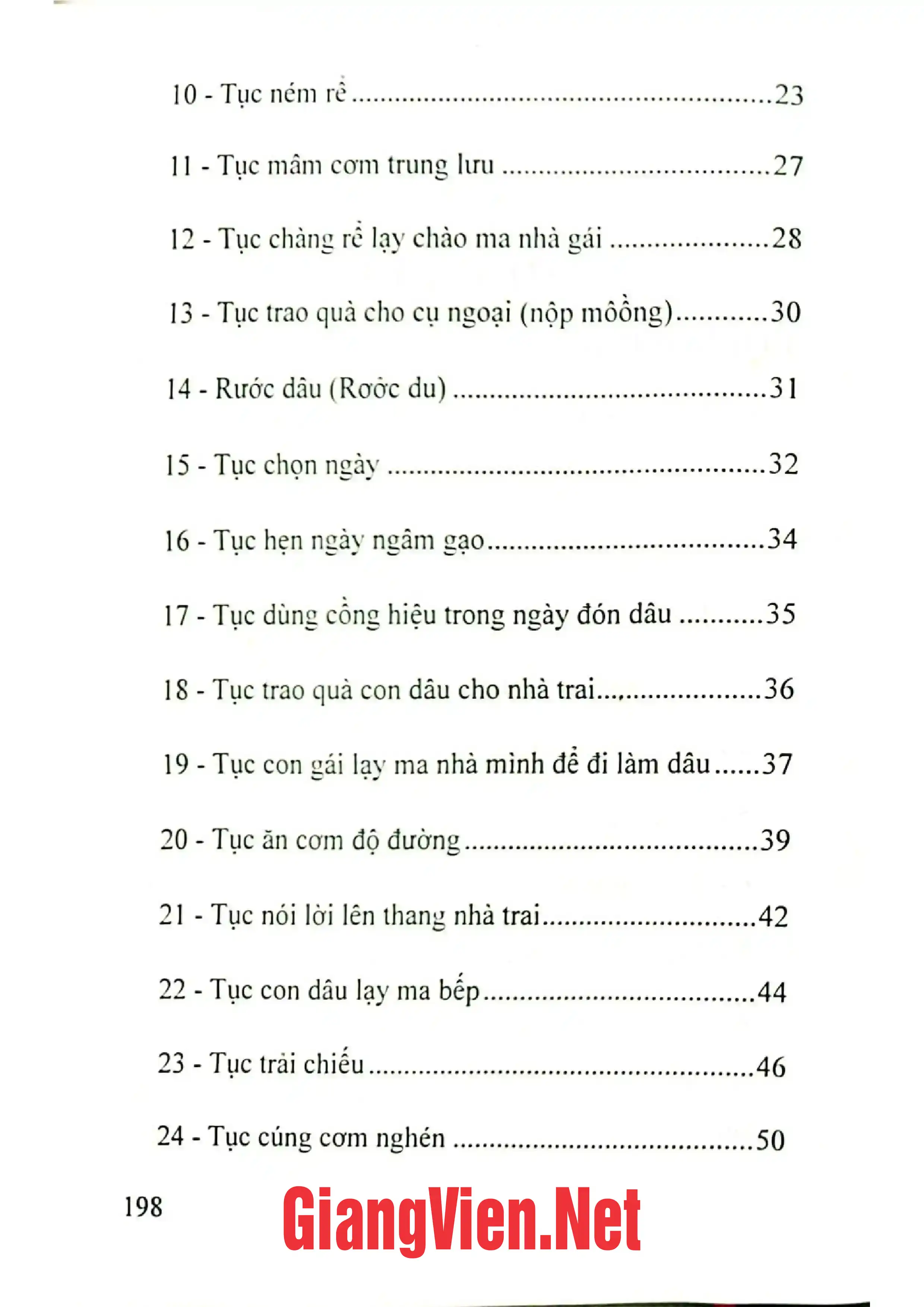 Mục lục chi tiết trang 1 sách Tập tục Mường Trám
