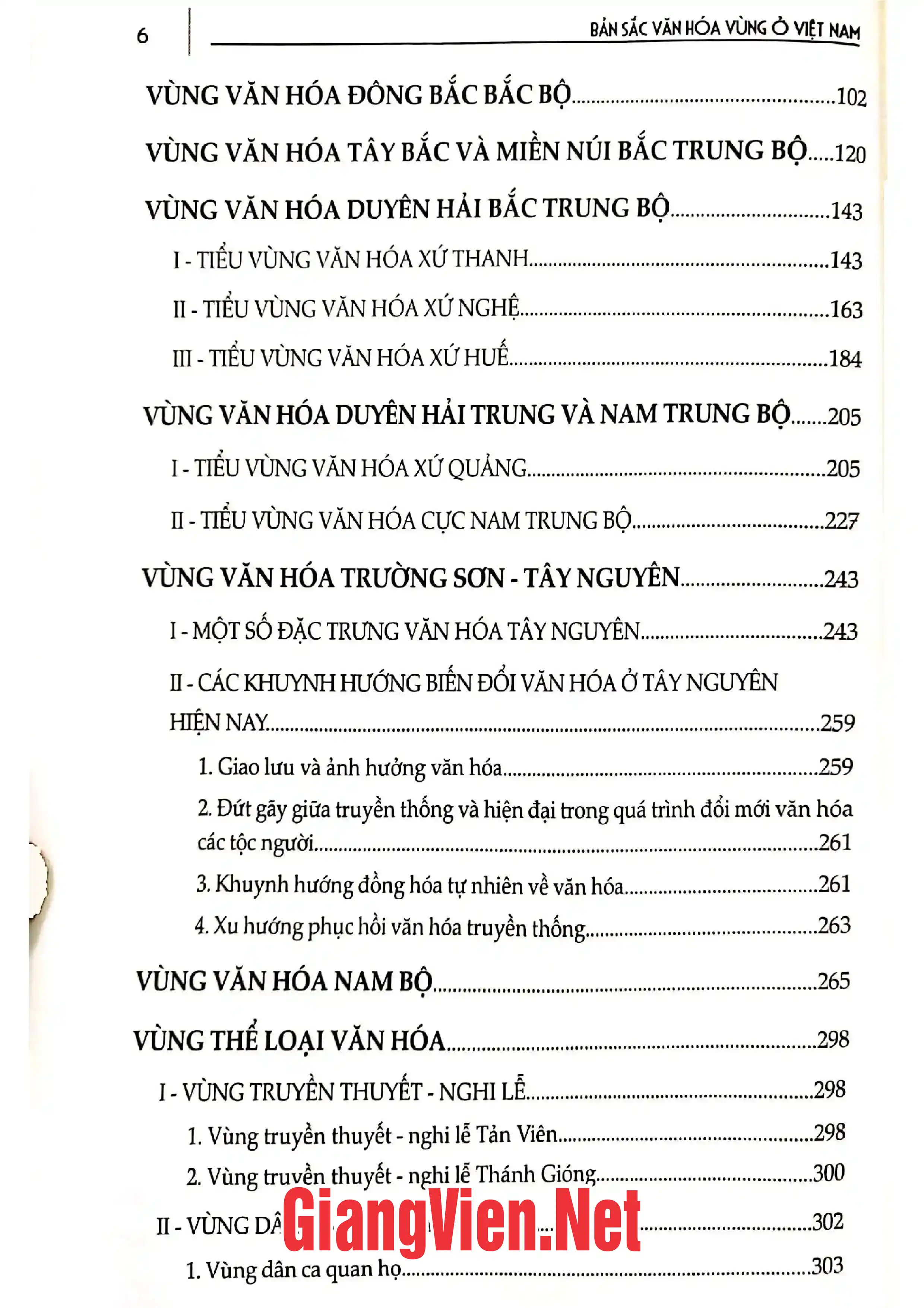 Mục lục chi tiết trang 1 sách Bản sắc văn hóa vùng ở Việt Nam