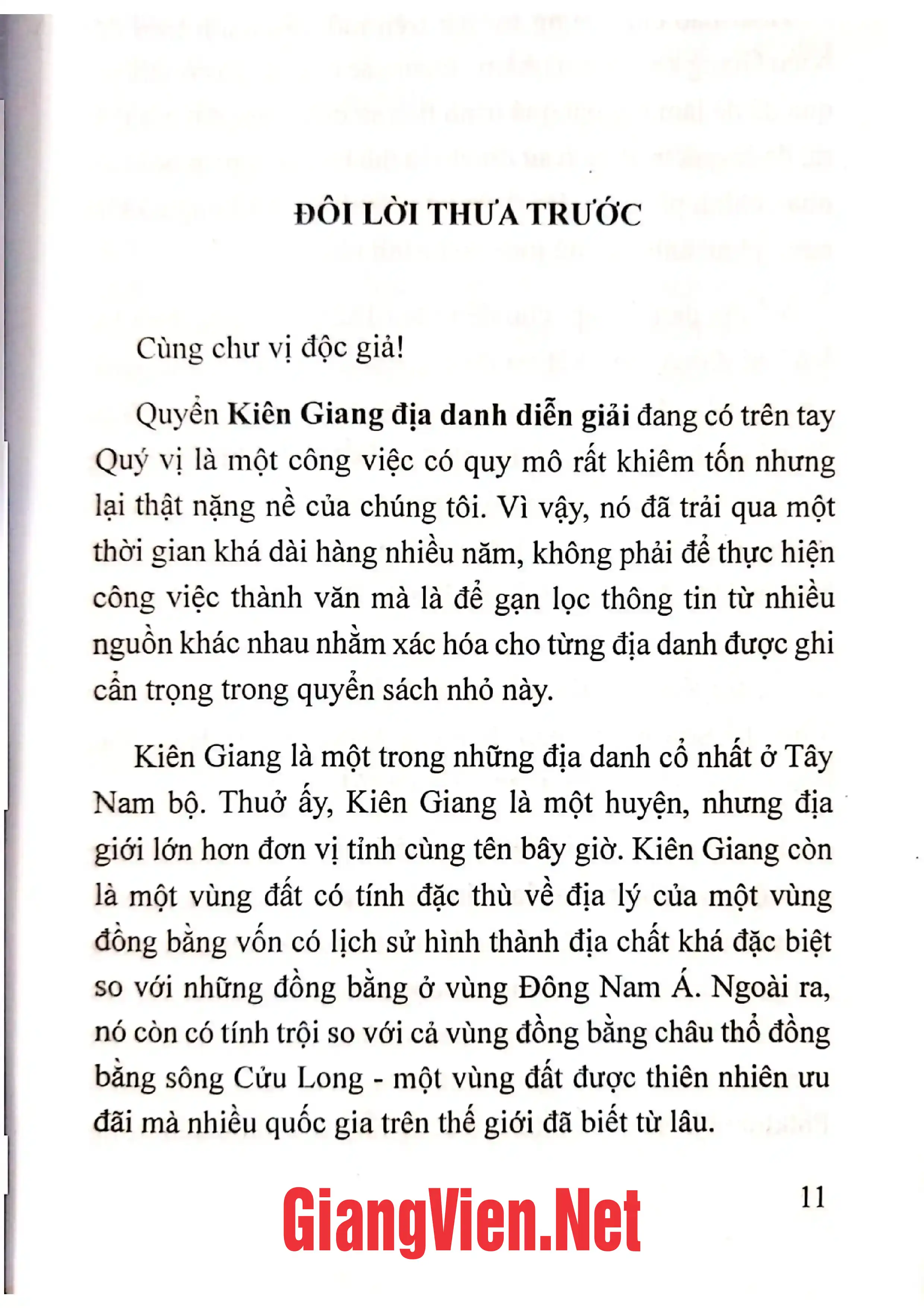 Mục lục chi tiết trang 2 sách Kiên Giang địa danh diễn giải