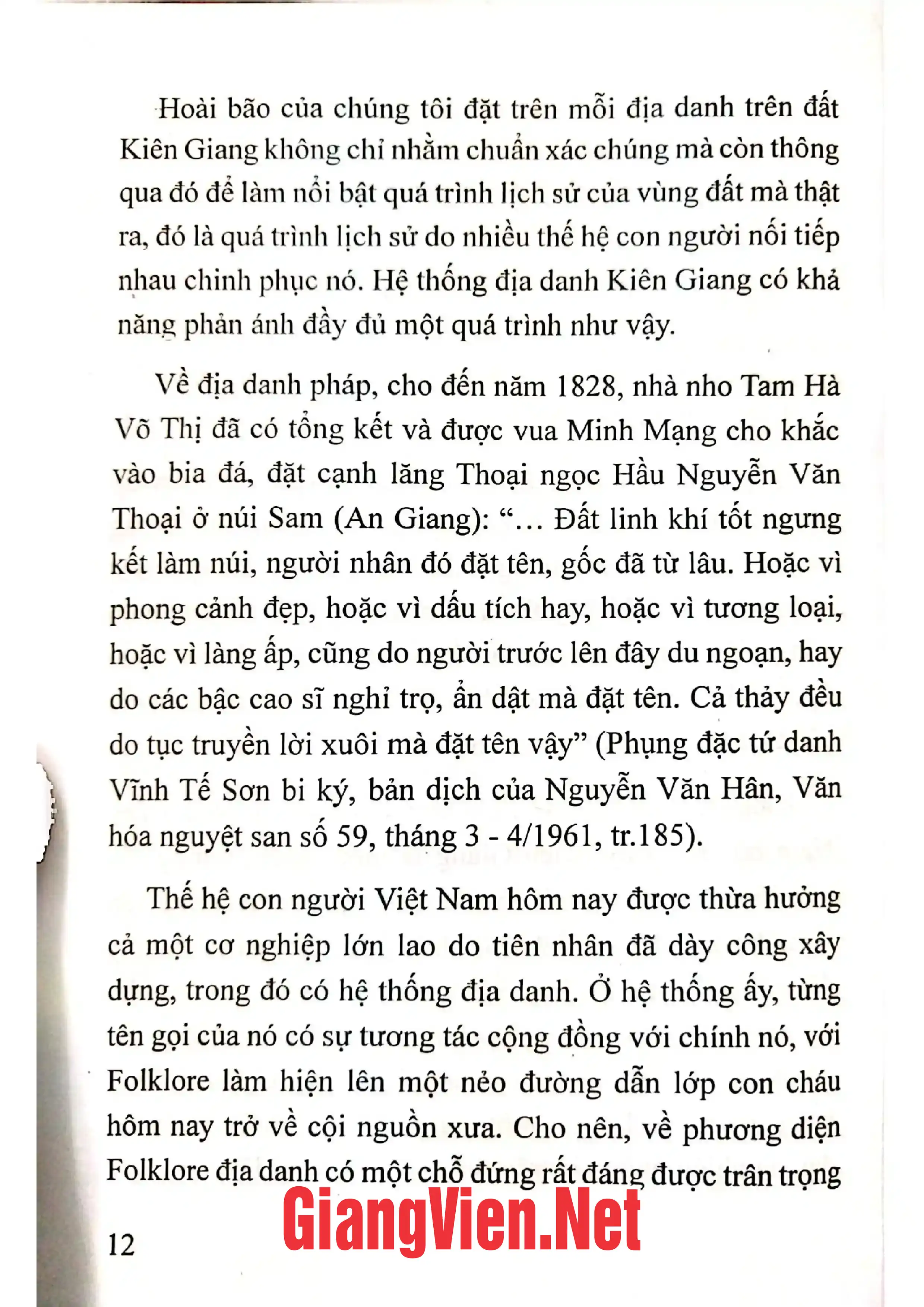 Mục lục chi tiết trang 3 sách Kiên Giang địa danh diễn giải