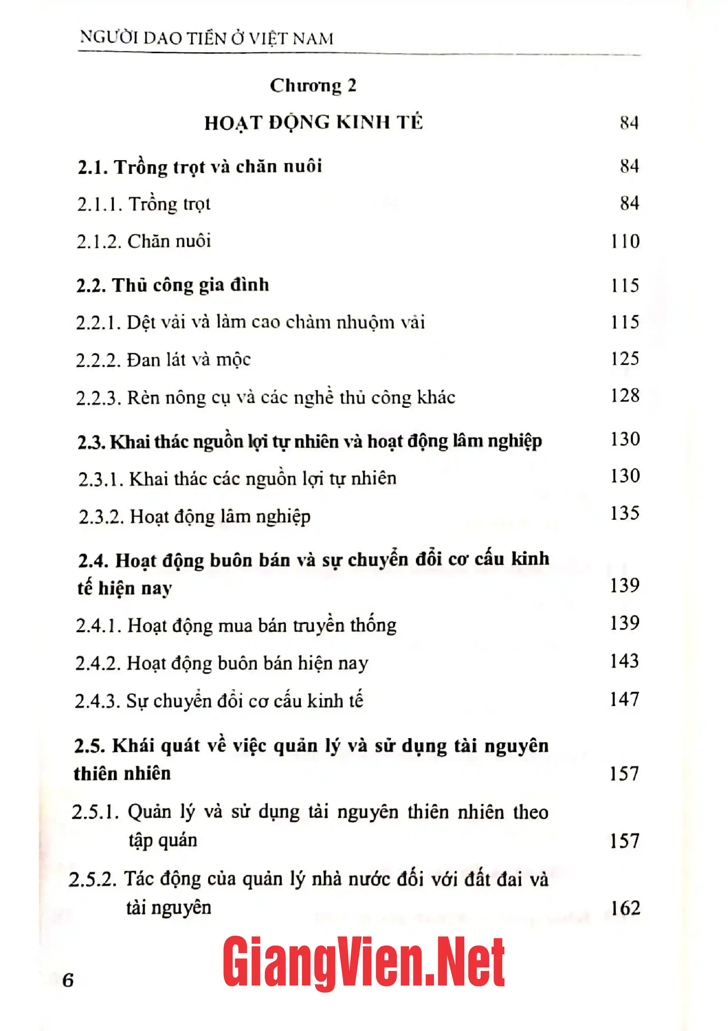 Mục lục chi tiết trang 1 sách Người Dao Tiền ở Việt Nam