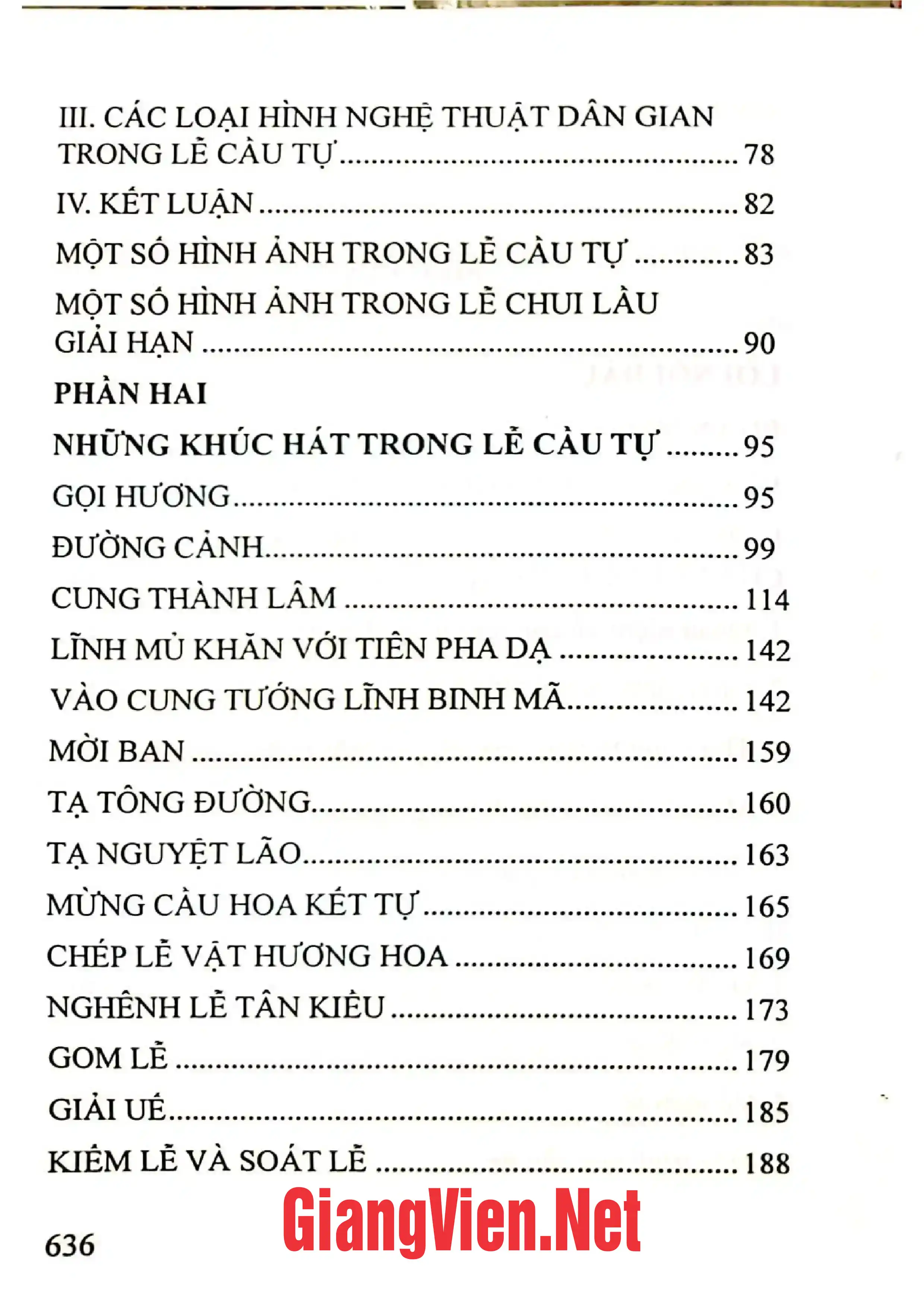 Mục lục chi tiết trang 1 sách Lễ cầu tự của người Tày Cao Bằng