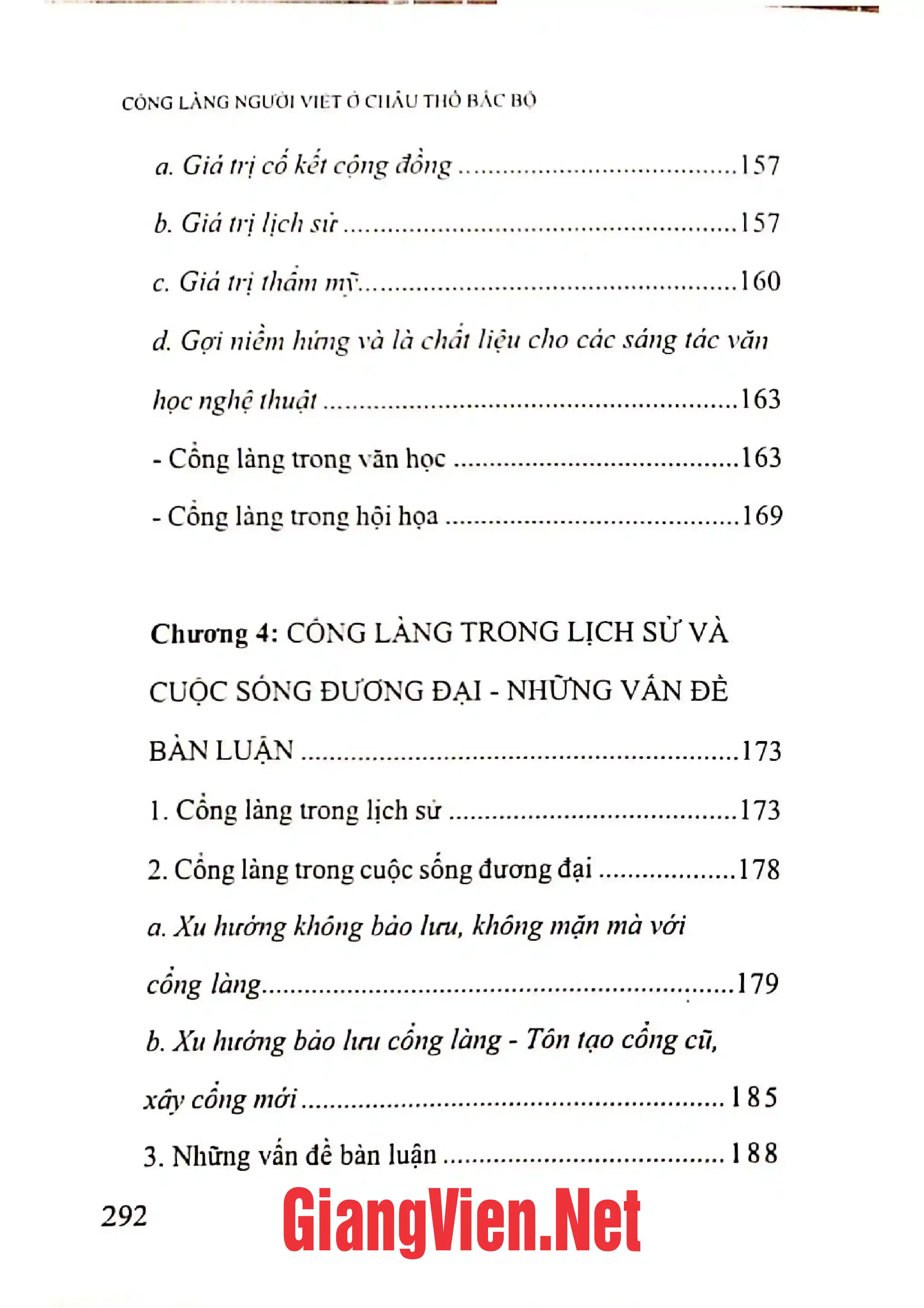 Mục lục chi tiết trang 3 sách Cổng làng người Việt ở châu thổ Bắc Bộ