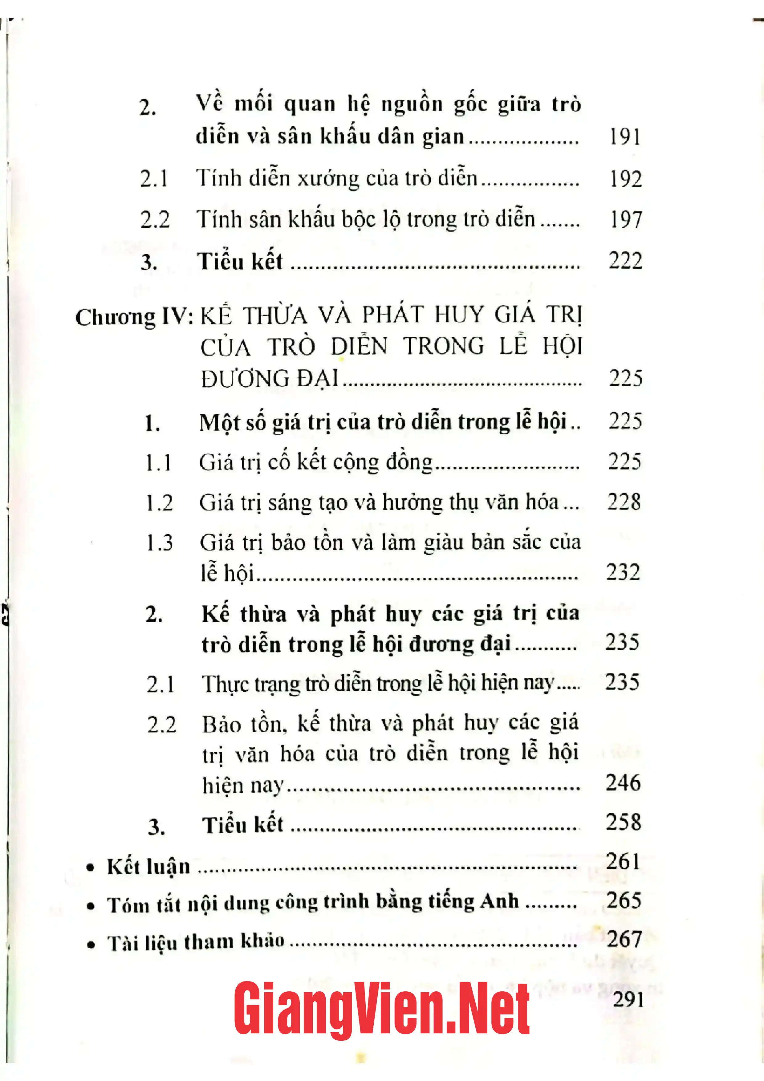 Mục lục chi tiết trang 2 sách Trò diễn trong lễ hội dân gian của người Việt ở Châu Thổ Bắc Bộ