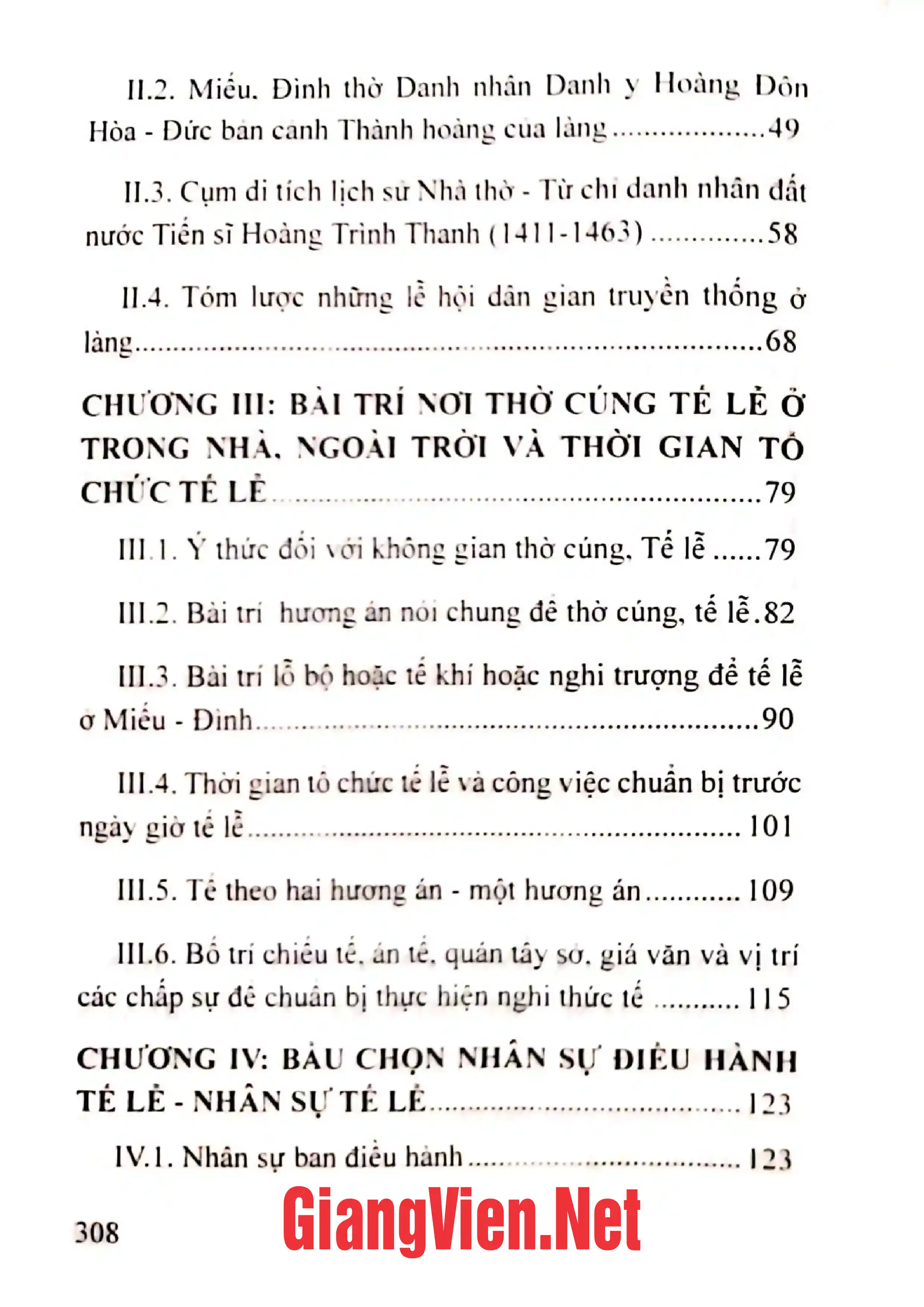 Mục lục chi tiết trang 1 sách Tìm hiểu nghi thức tế - lễ trong các lễ hội dân gian ở vùng Hà Tây - Hà Nội