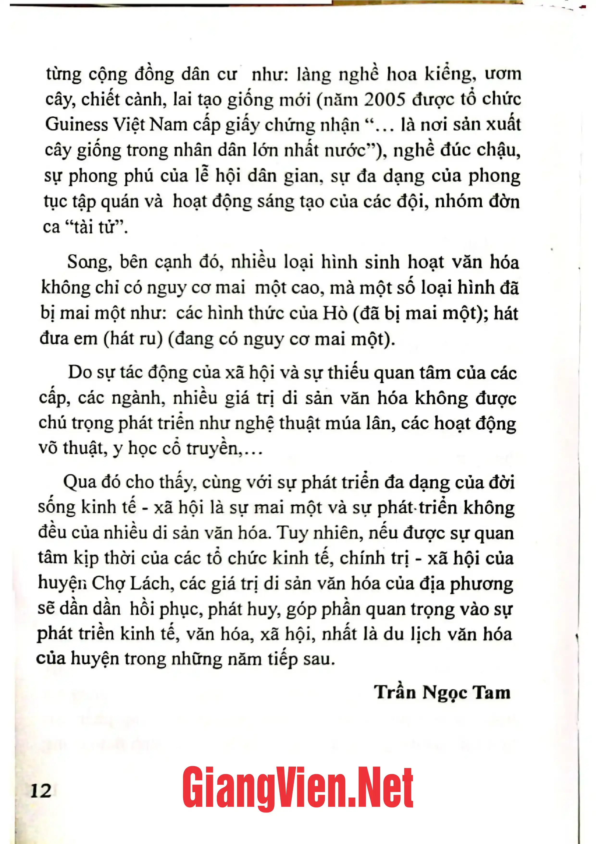 Mục lục chi tiết trang 2 sách Di sản văn hóa phi vật thể miệt vườn huyện Chợ Lách
