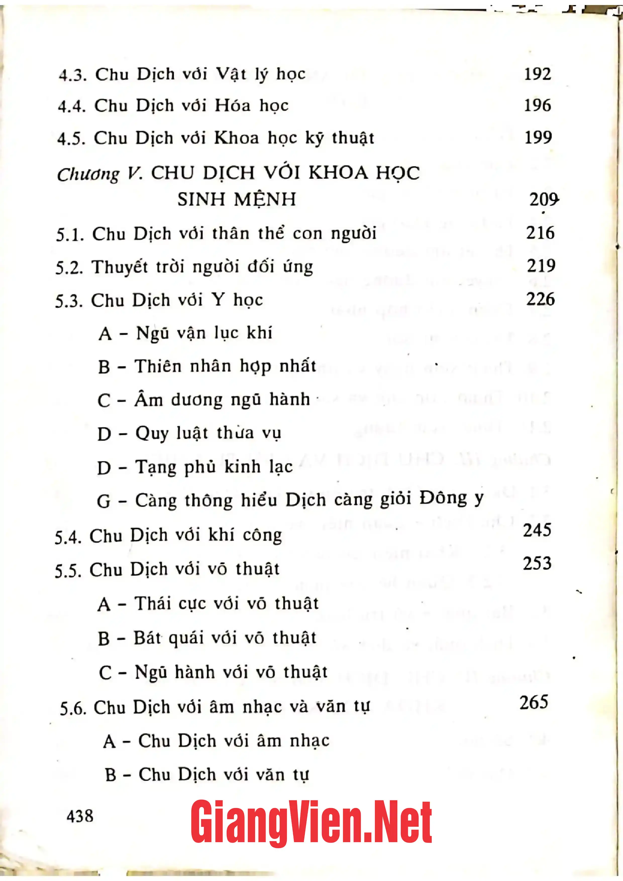 Mục lục chi tiết trang 2 sách Chu dịch vũ trụ quan
