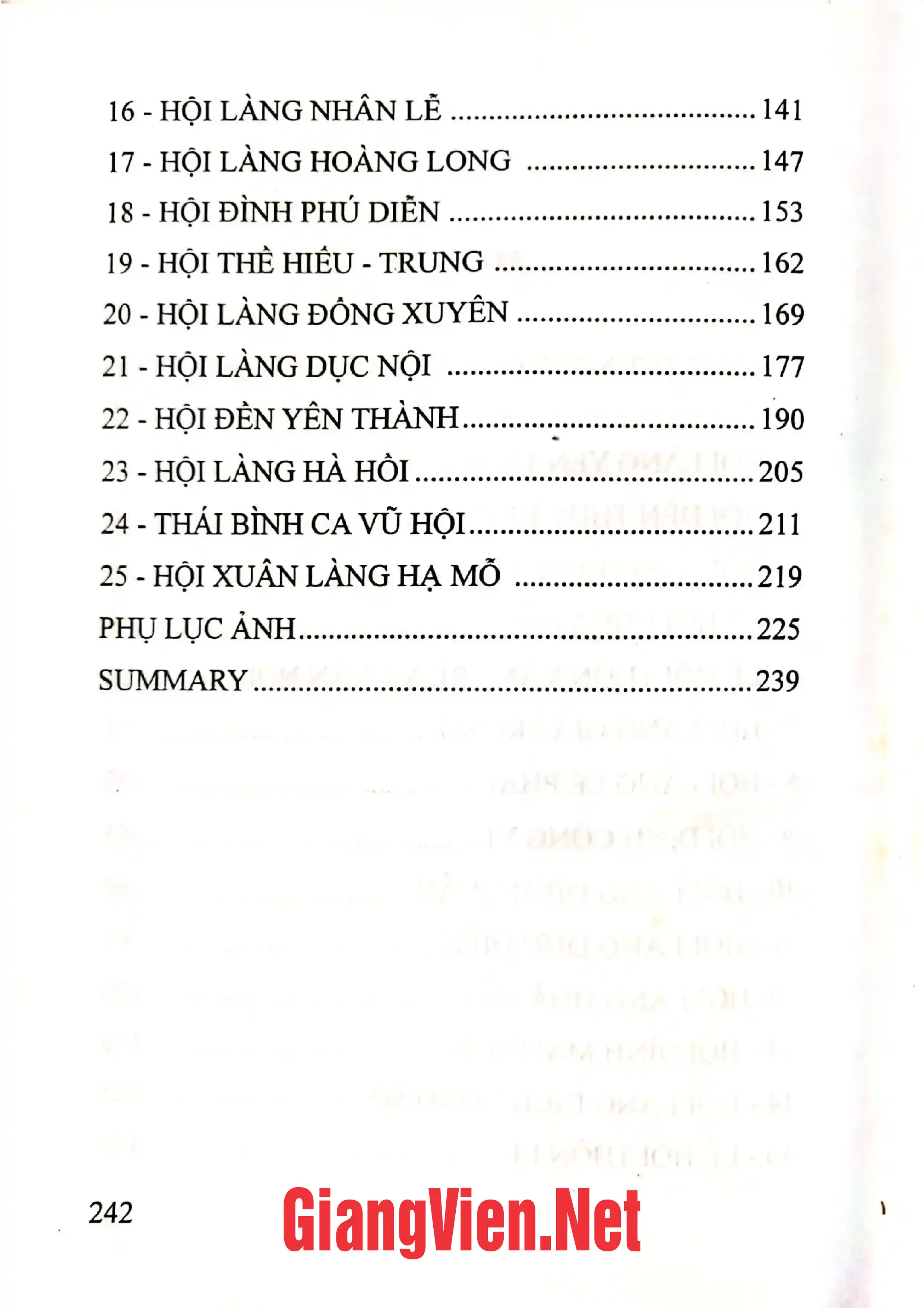 Mục lục chi tiết trang 1 sách Hội văn nghệ dân gian Việt Nam