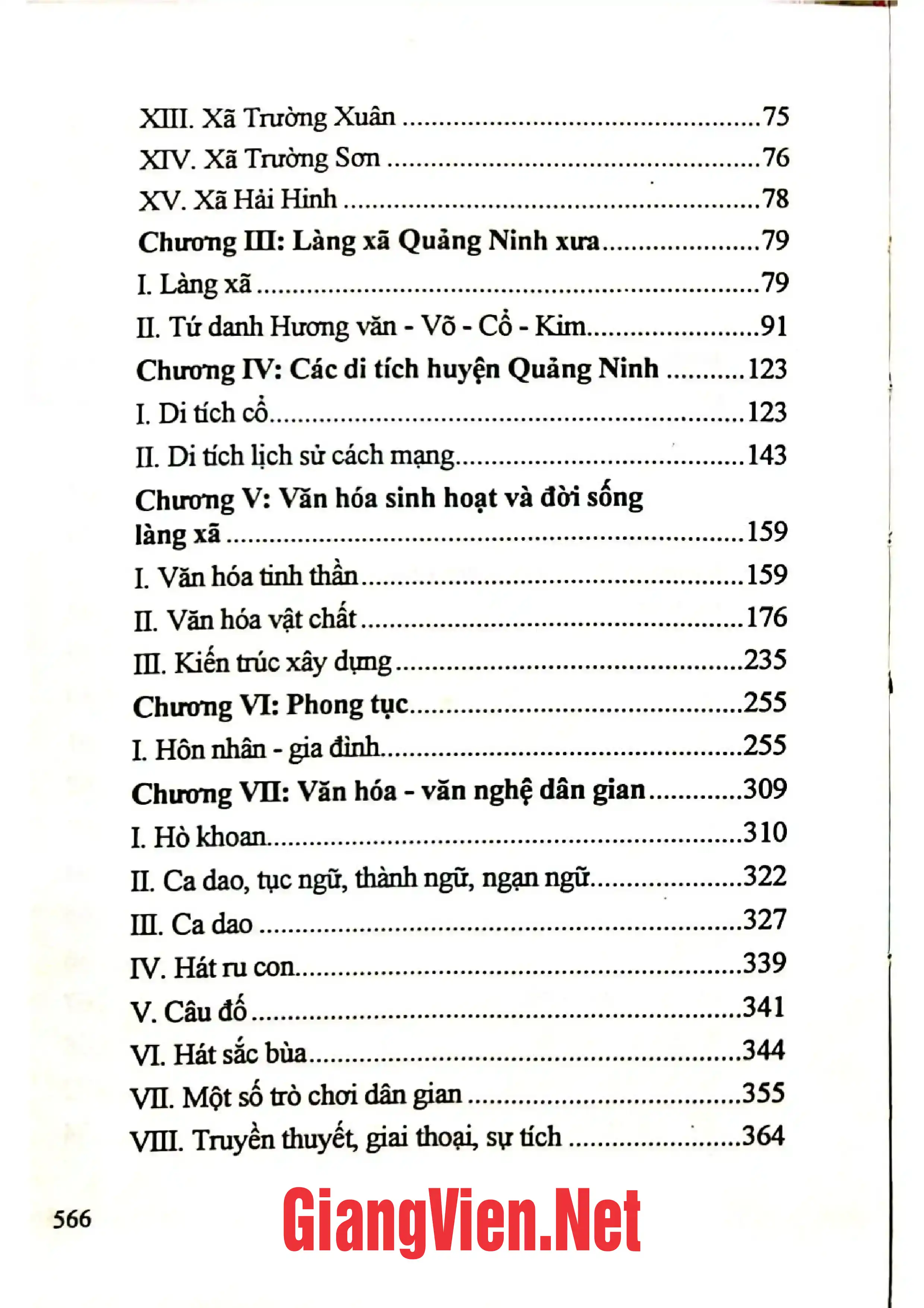 Mục lục chi tiết trang 1 sách Địa chí huyện Quảng Ninh tỉnh Quảng Bình